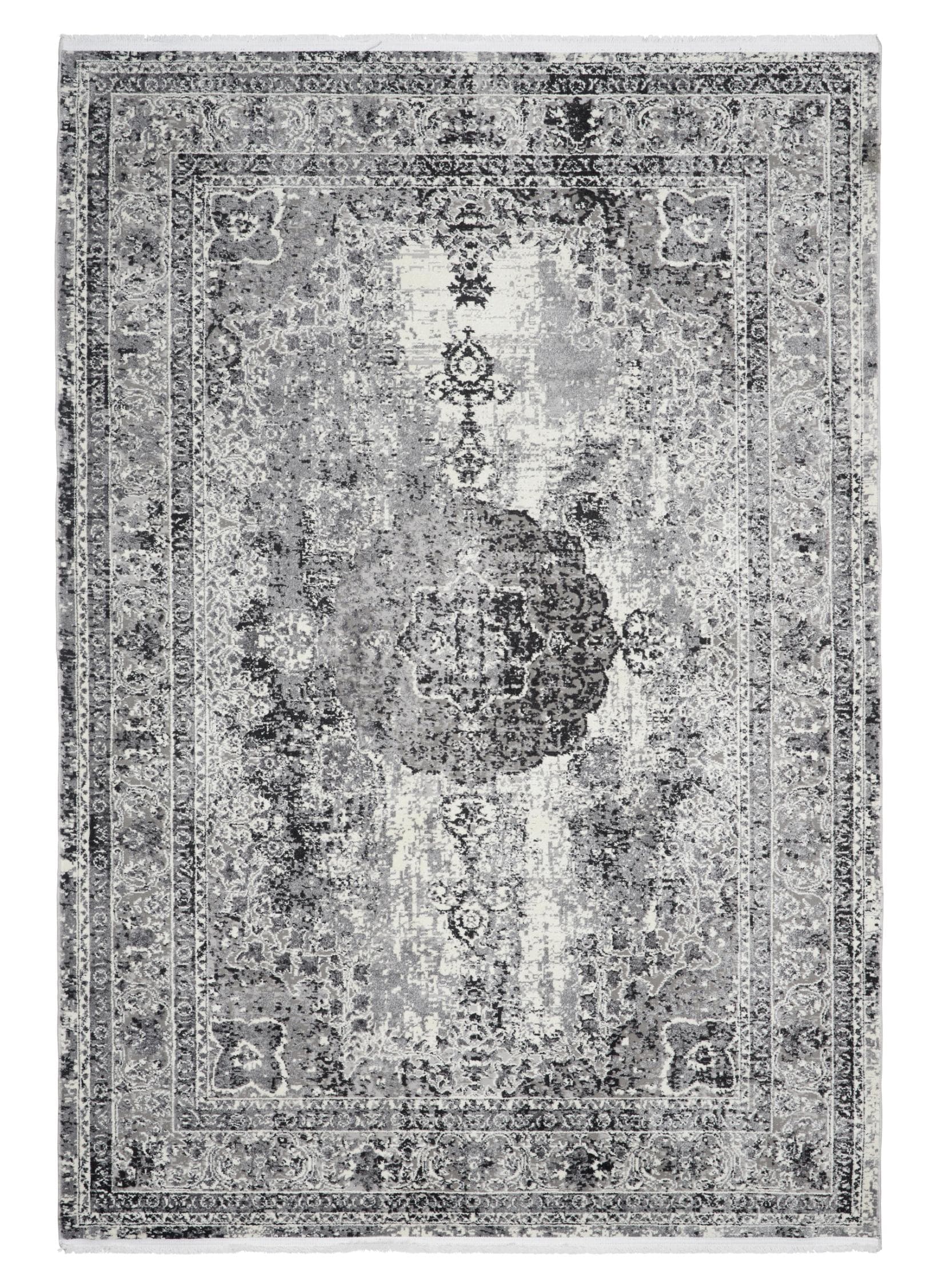 Webteppich Marcus 2 Hellgrau Weiß Textil
