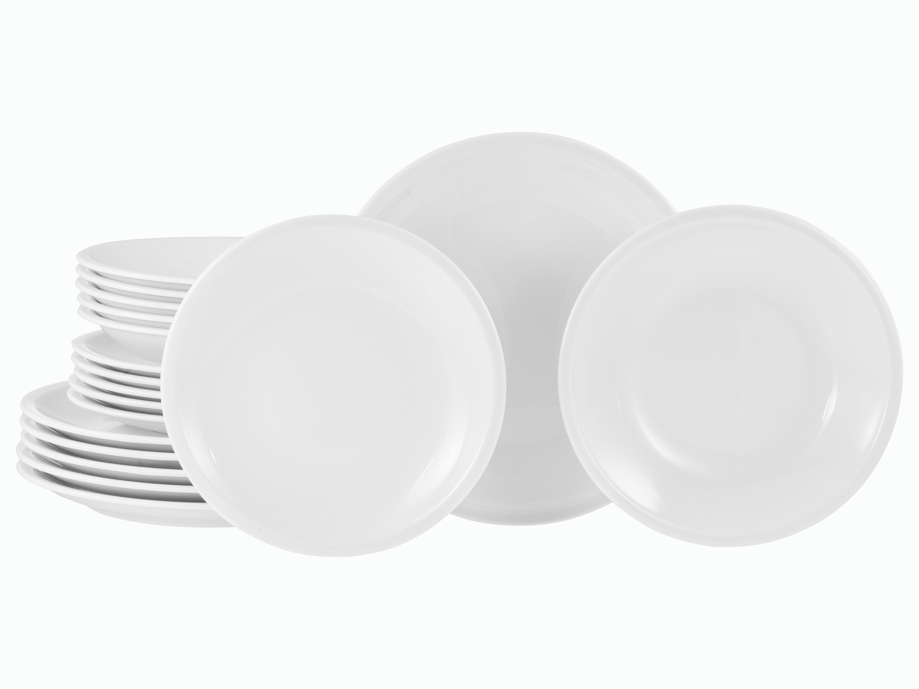 Creatable Milano Weiss Tellerset 18-tlg. Weiß Porzellan