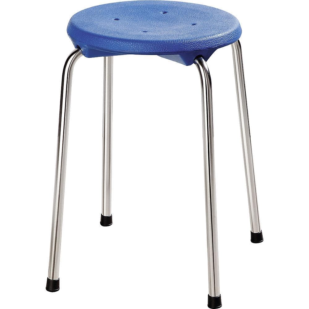 Kaiserkraft Stapelhocker Edelstahl Blau PU-Schaum