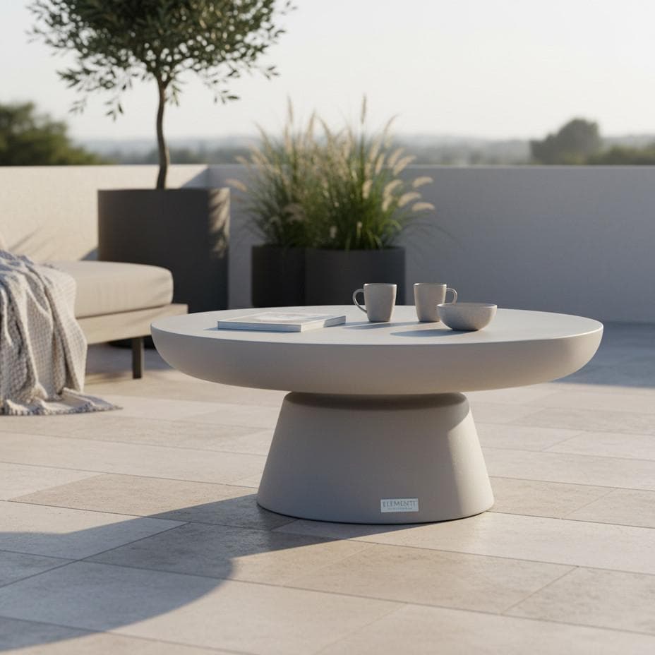 Lounge-Tisch Kylix Faserbeton Hellgrau