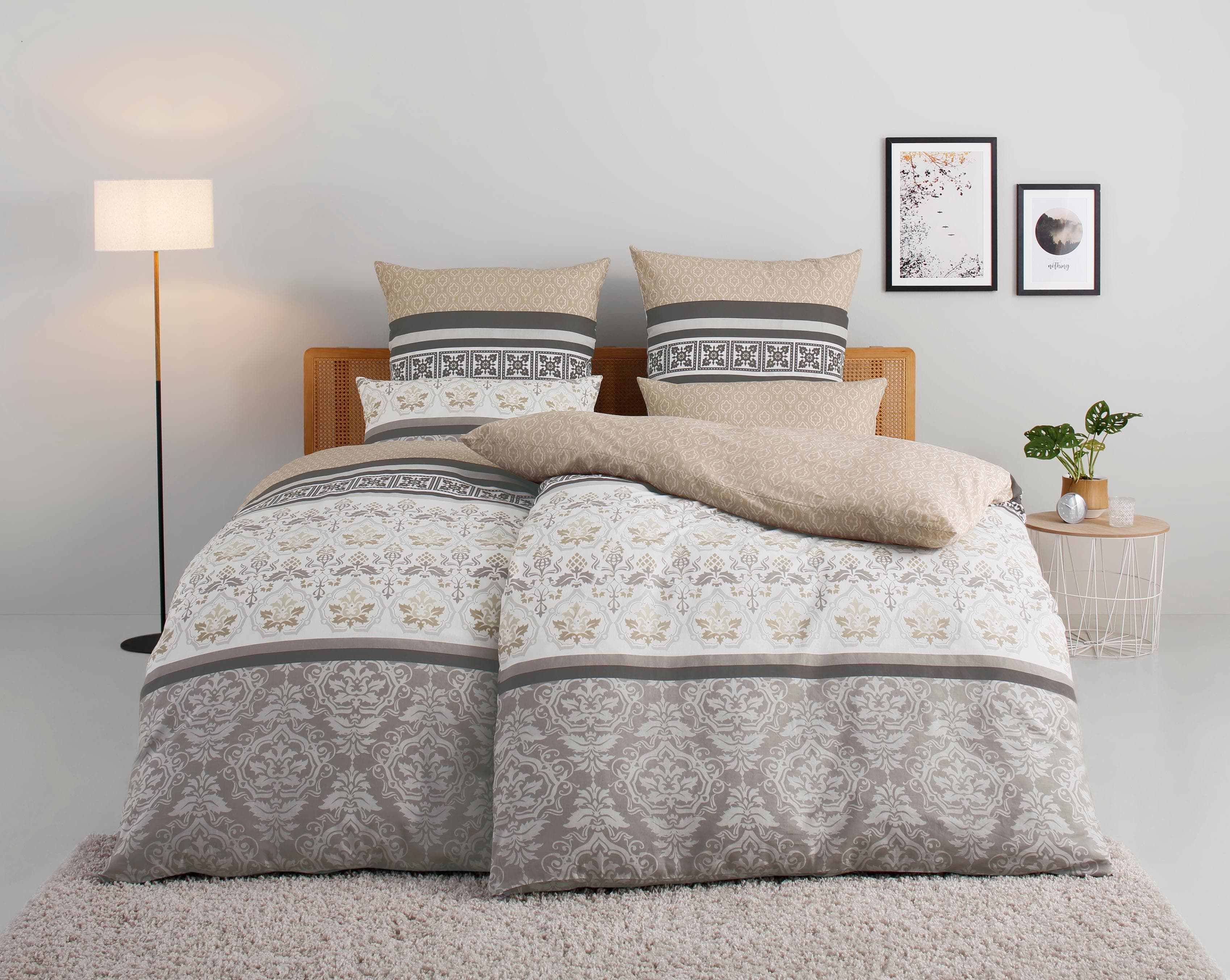 OTTO home Bettwäsche Cremona Wendbar Beige Romantik