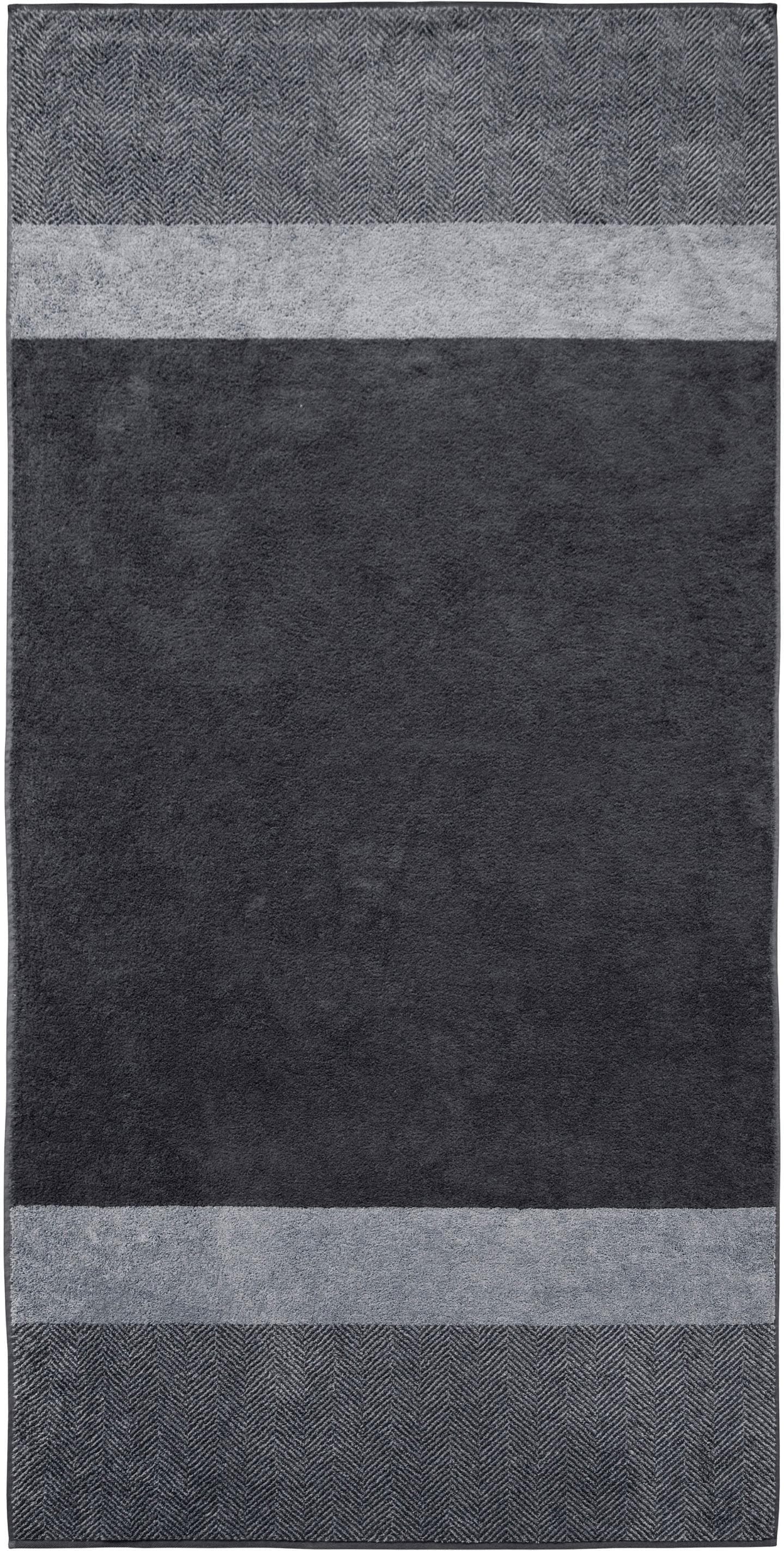 DYCKHOFF Saunatuch Two-Tone Stripe Silber 100% Baumwolle XXL
