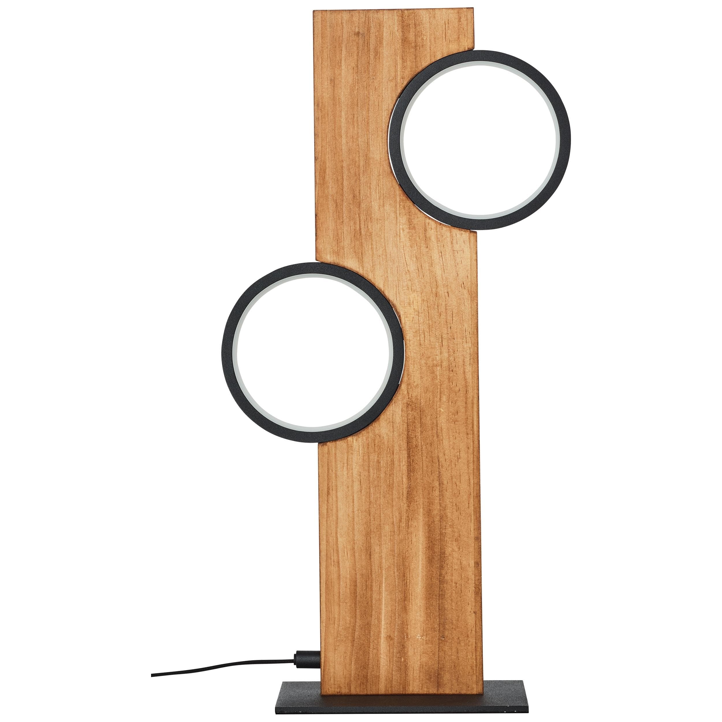 Brilliant LED-Tischlampe Cheesy aus Holz, zweiflammig