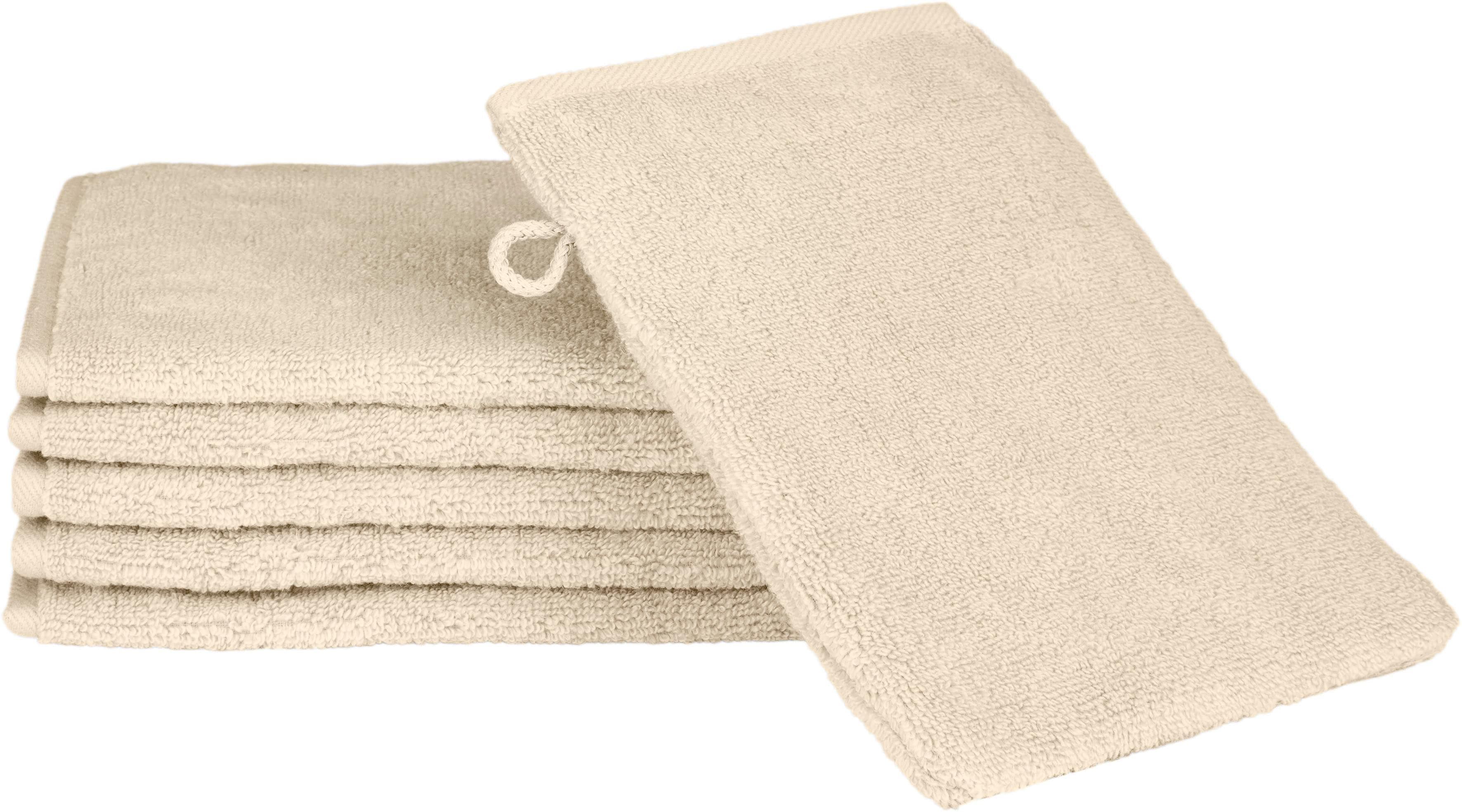 ROSS Waschlappen 6er Set Beige Braun Frottier Mako-Baumwolle Aloe-Vera