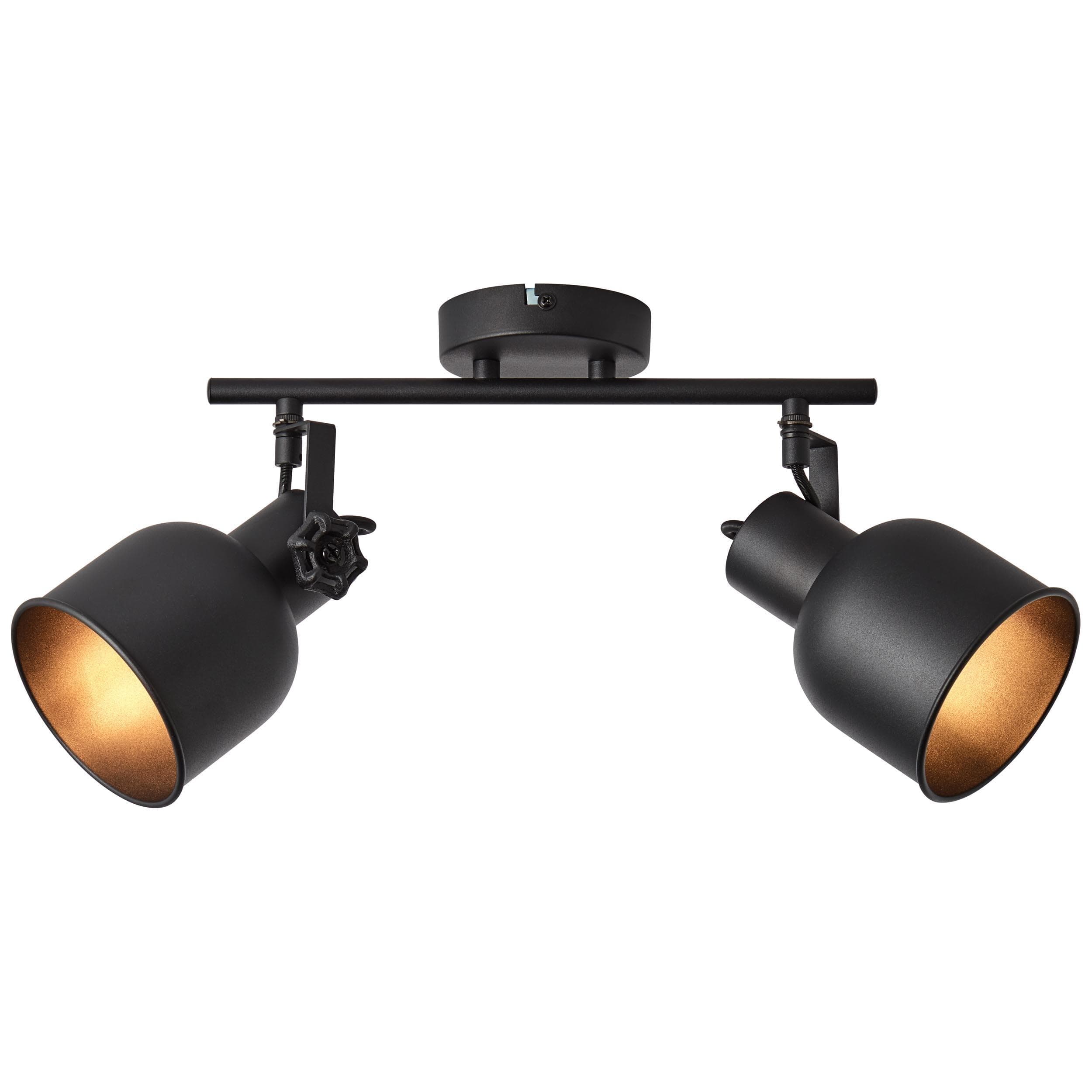 BRILLIANT Lampe, Rolet Spotrohr 2flg sand schwarz, Metall, 2x D45, E14, 18W