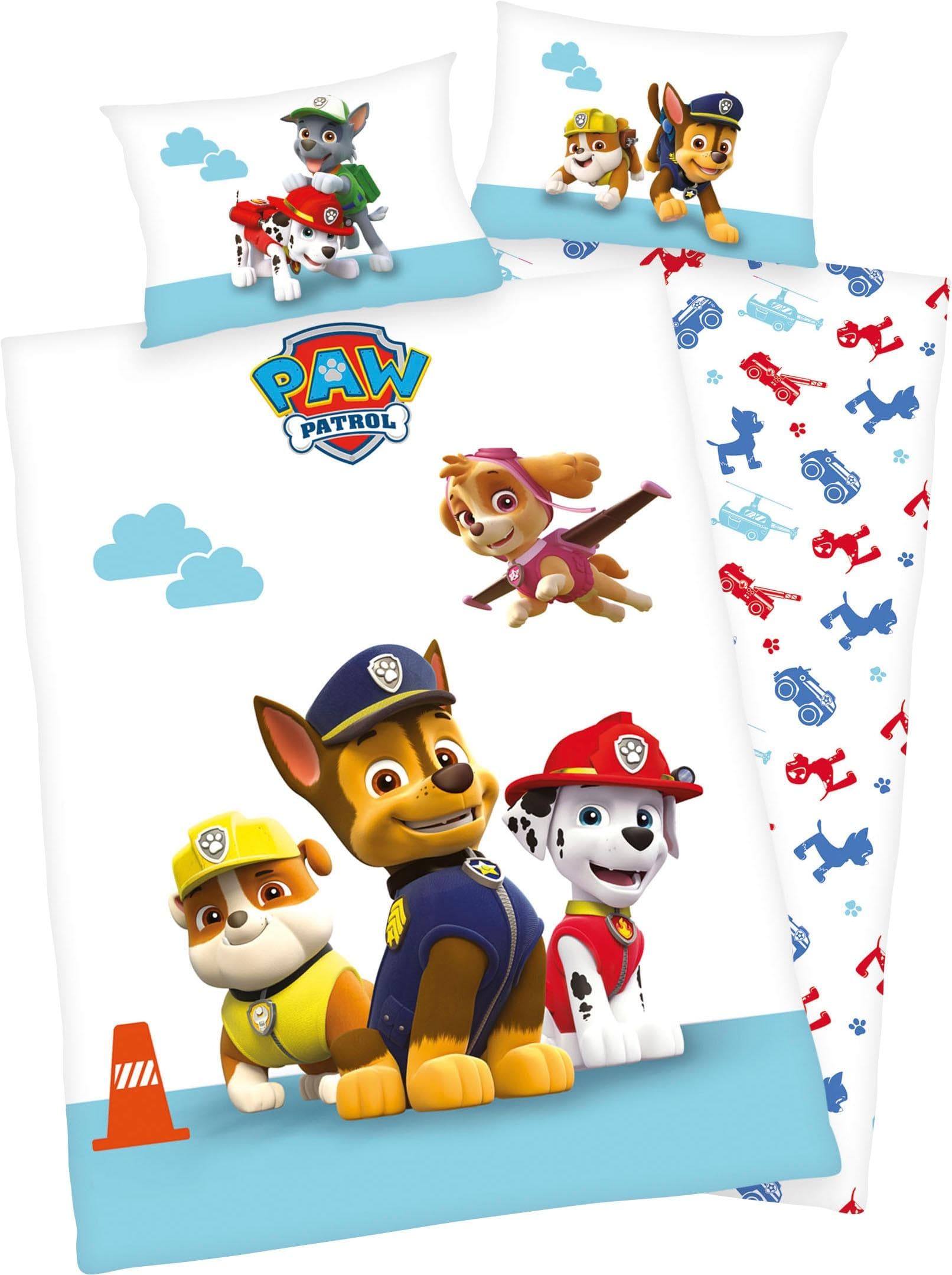 Babybettwäsche Paw Patrol Bunt Flanell 100% Baumwolle