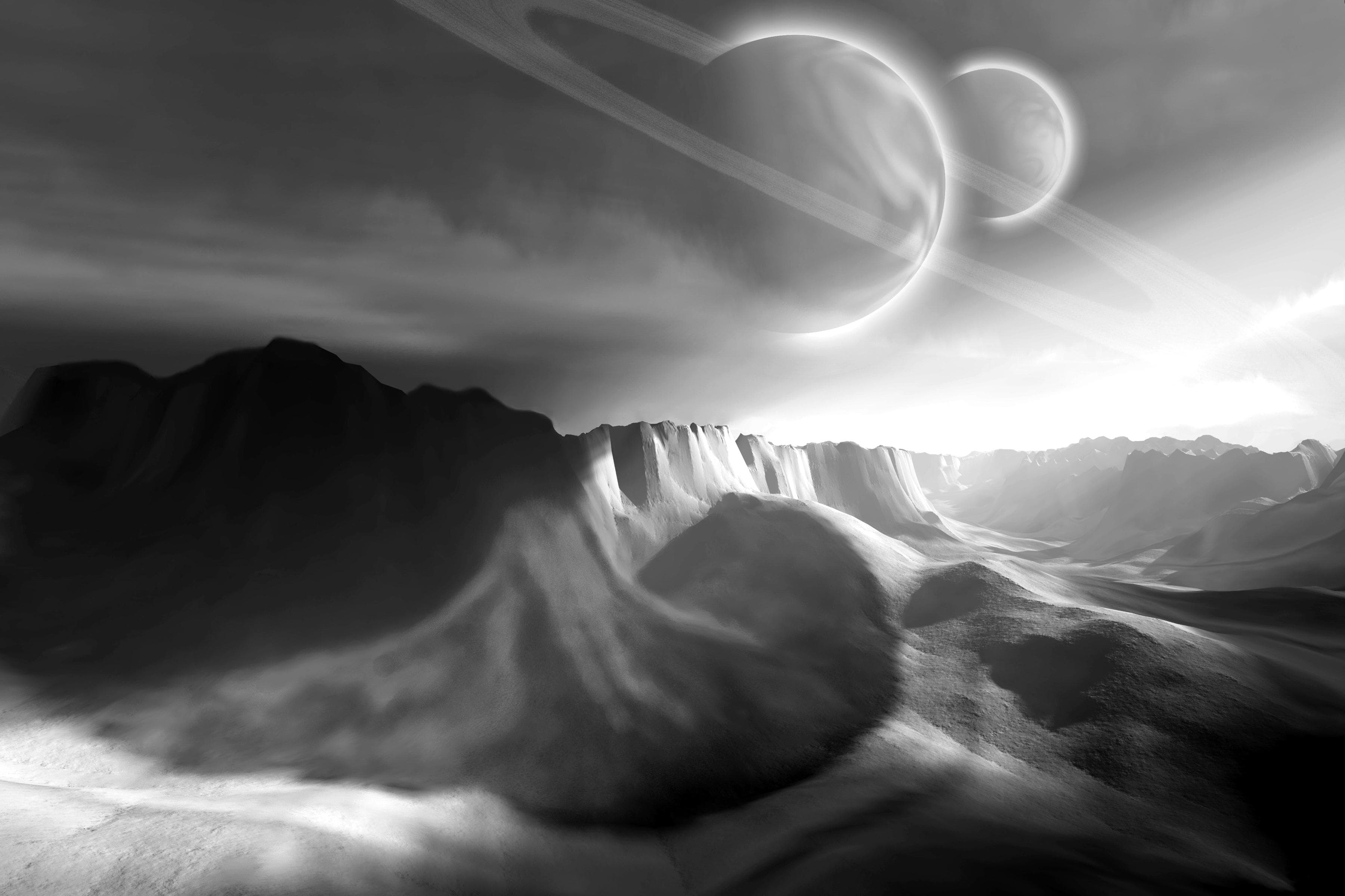 PAPERMOON Fototapete Landschaft Schwarz Weiß Vlies