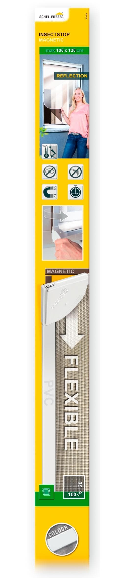 Insektenschutz-Fensterrahmen SCHELLENBERG Magnetrahmen Reflection