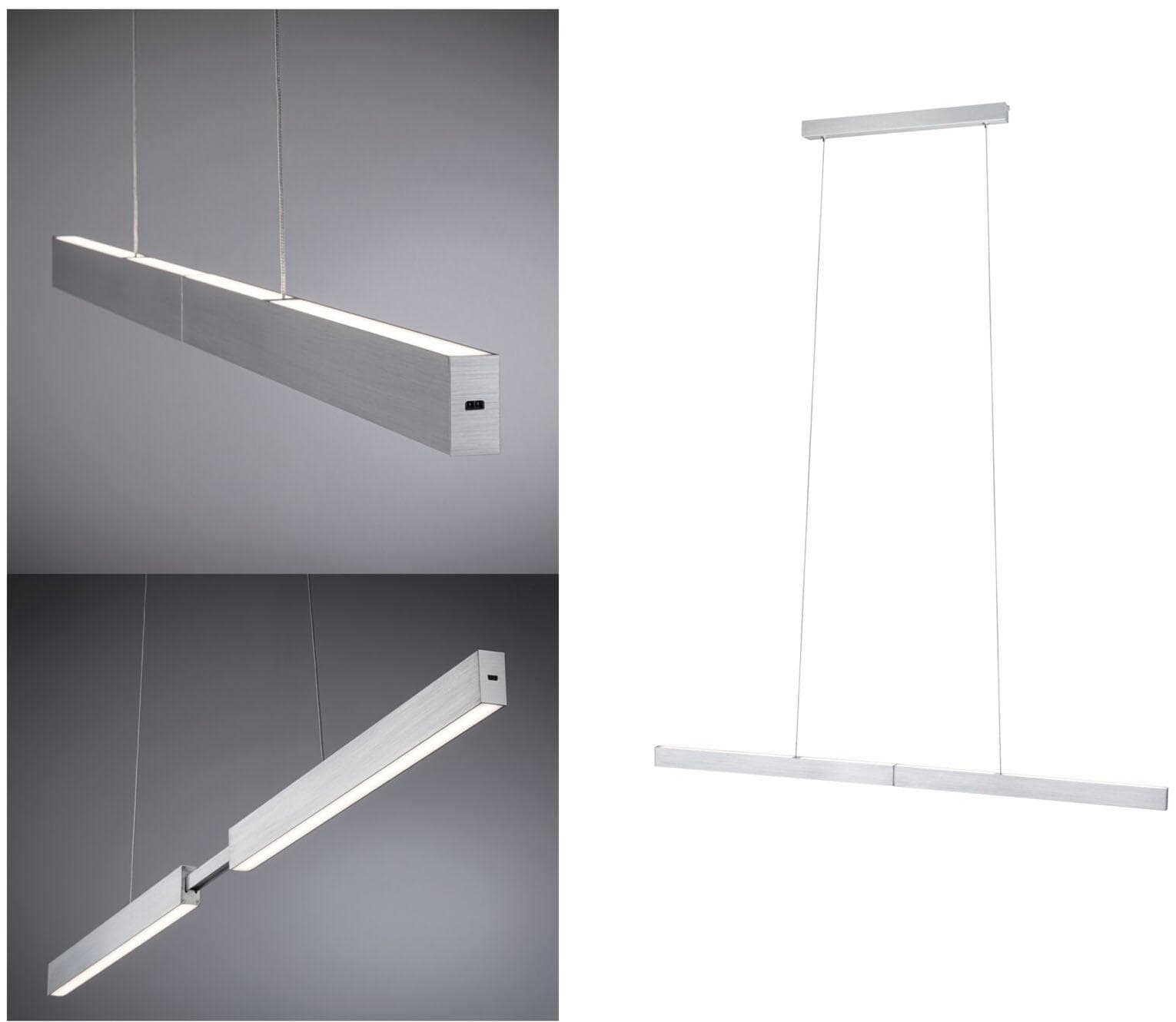 PAULMANN LED Pendelleuchte Aptare dimmbar Grau Aluminiumfarben