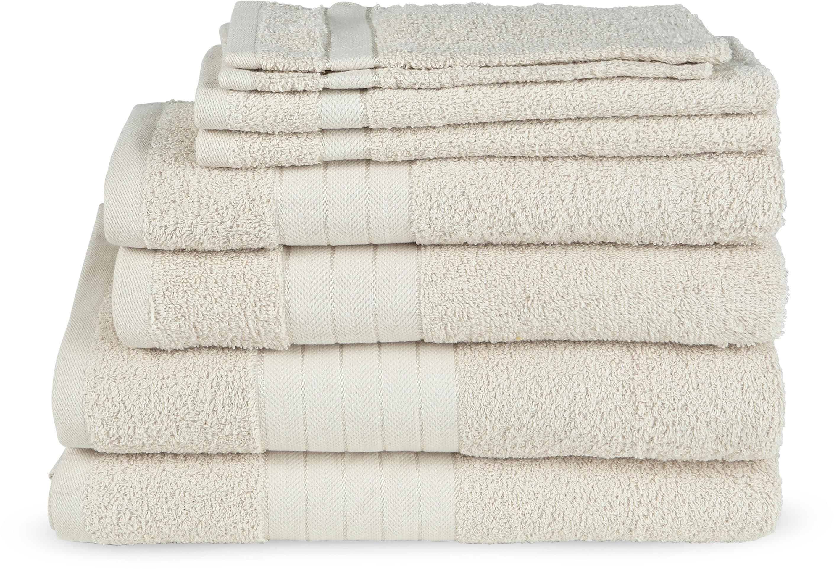Handtuch Set EMOTION Uni Beige 8-tlg. Frottee