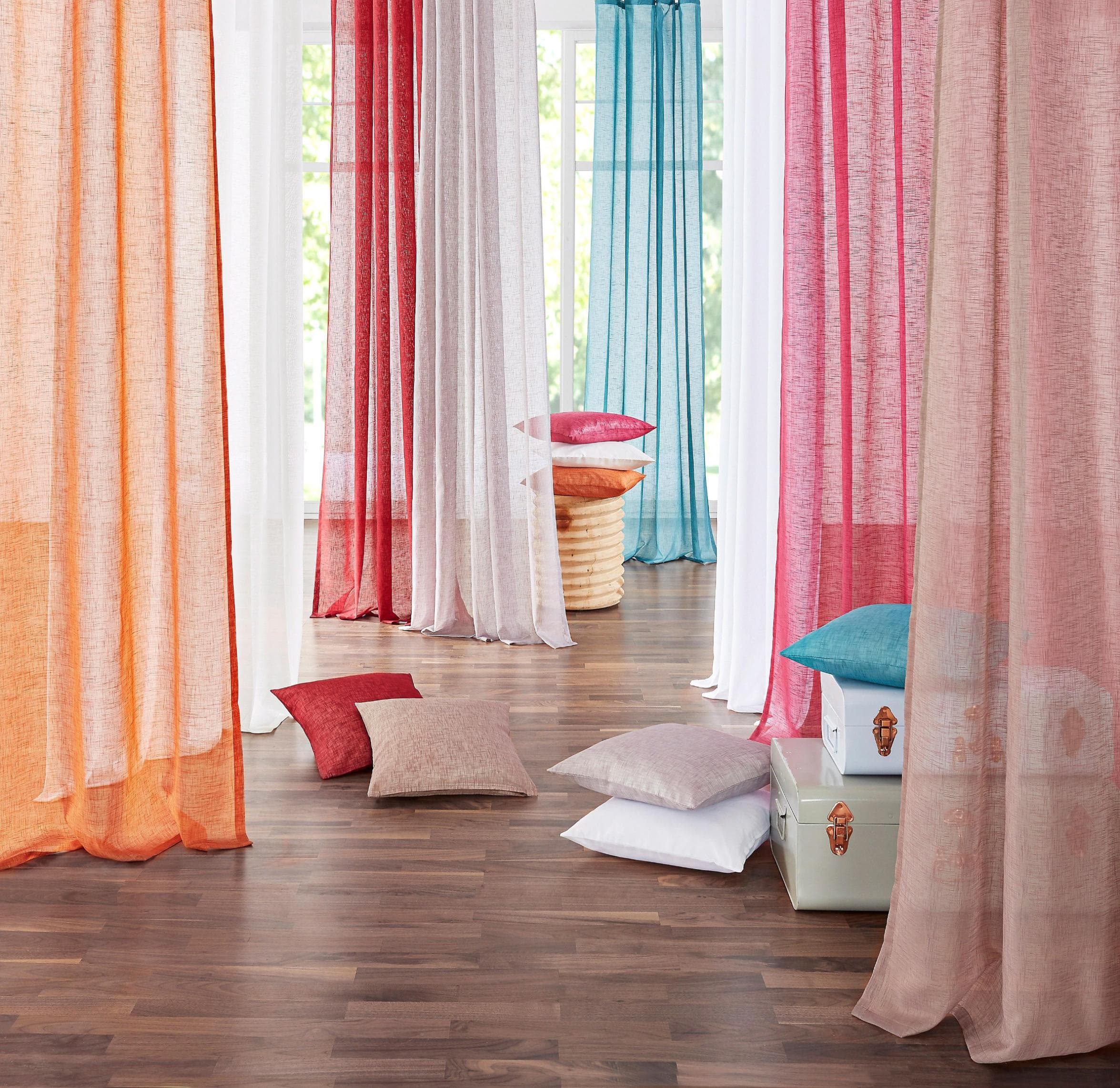 OTTO home Gardine REGINA 2-er Set Weiß Transparent Kräuselband