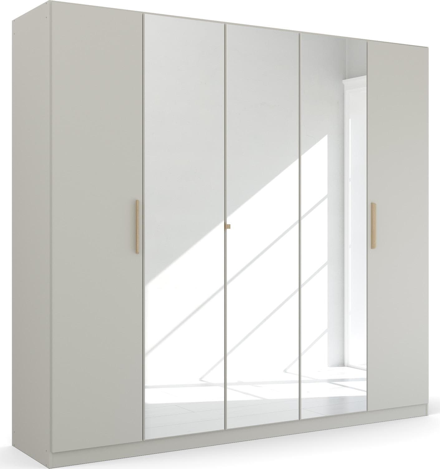 Rauch Kleiderschrank Quadra Spiegeltüren Seidengrau Landhaus-Stil