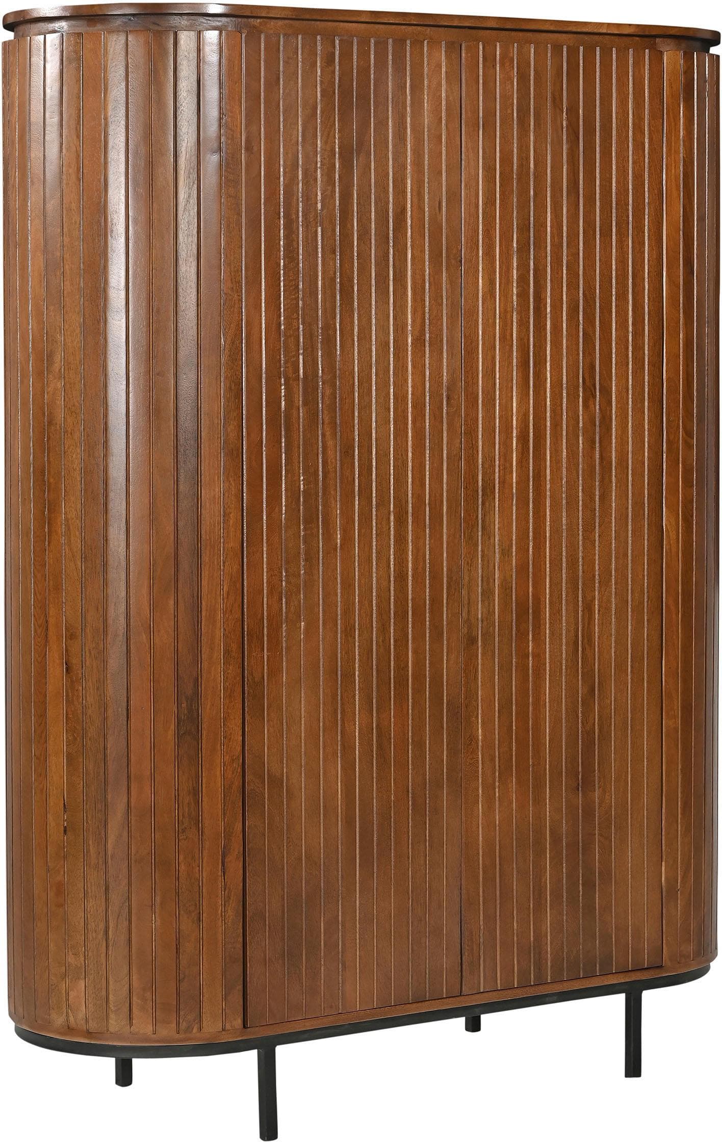 Highboard SIT MANGO NATURAL Massivholz Beige Schwarz