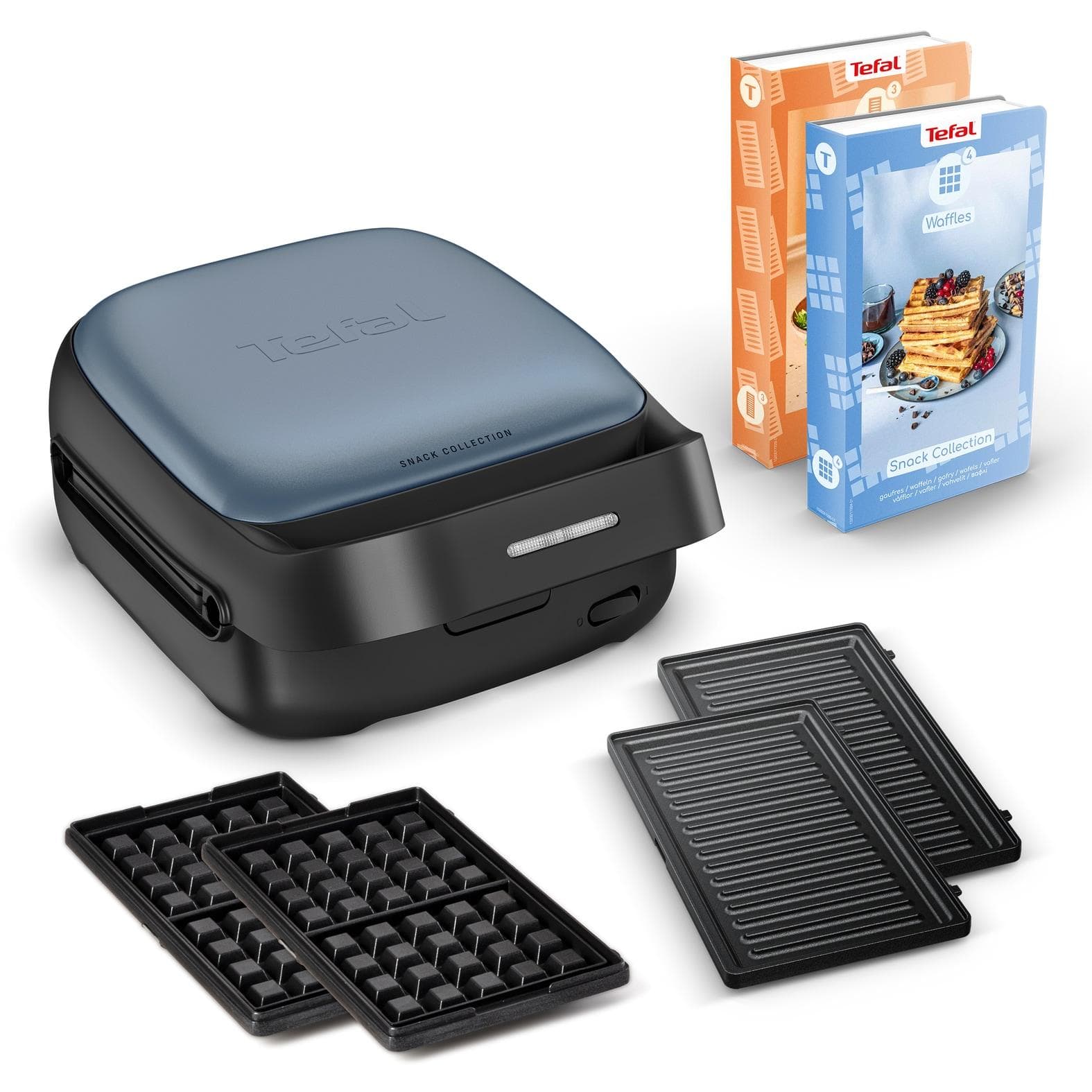 TEFAL 2-in-1 Sandwichmaker Schwarz/Aqua mit austauschbaren Platten