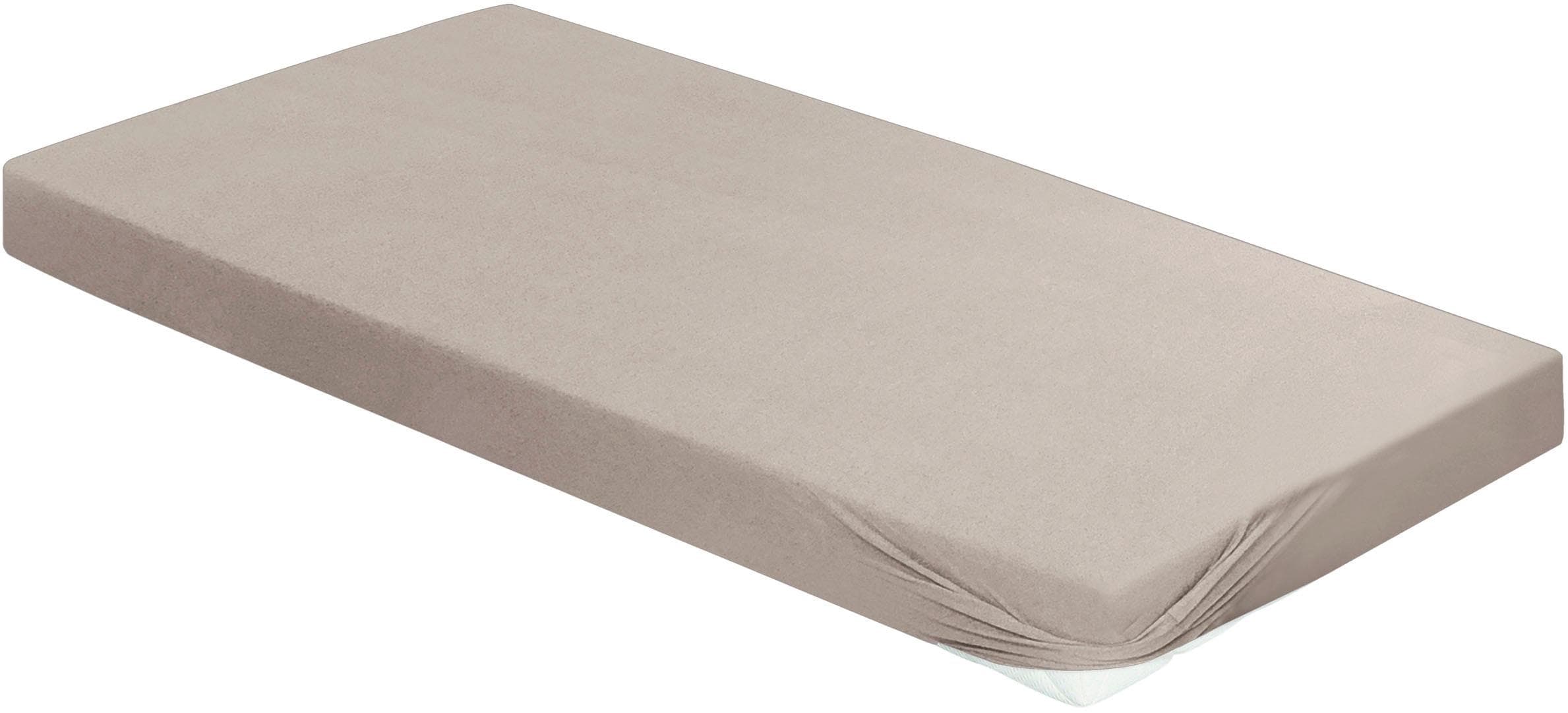 BIERBAUM Spannbettlaken Biber Grau Beige 150x200 cm