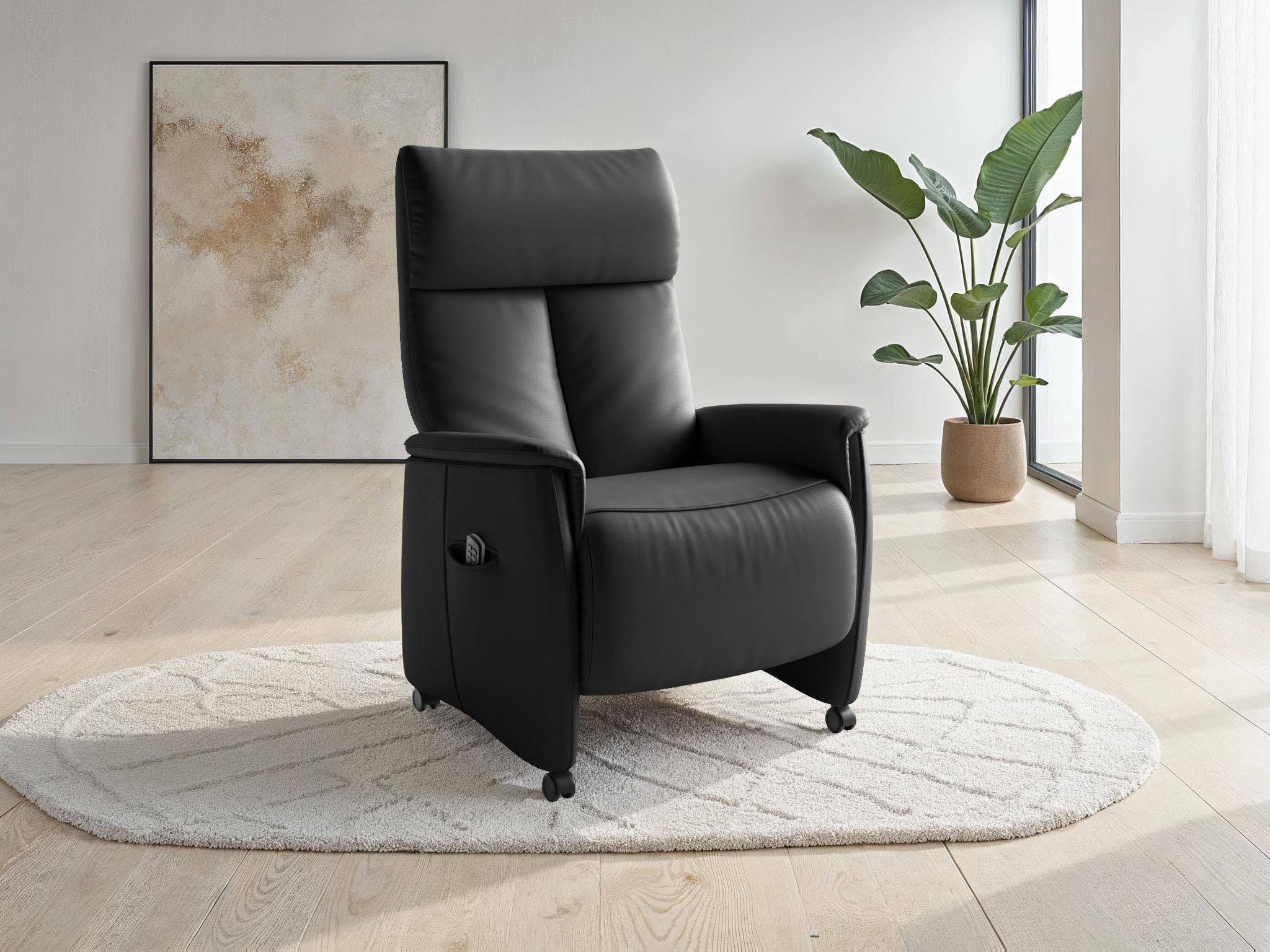 SIT & MORE TV-Sessel Cremona Comfort Schwarz Elektrisch Verstellbar