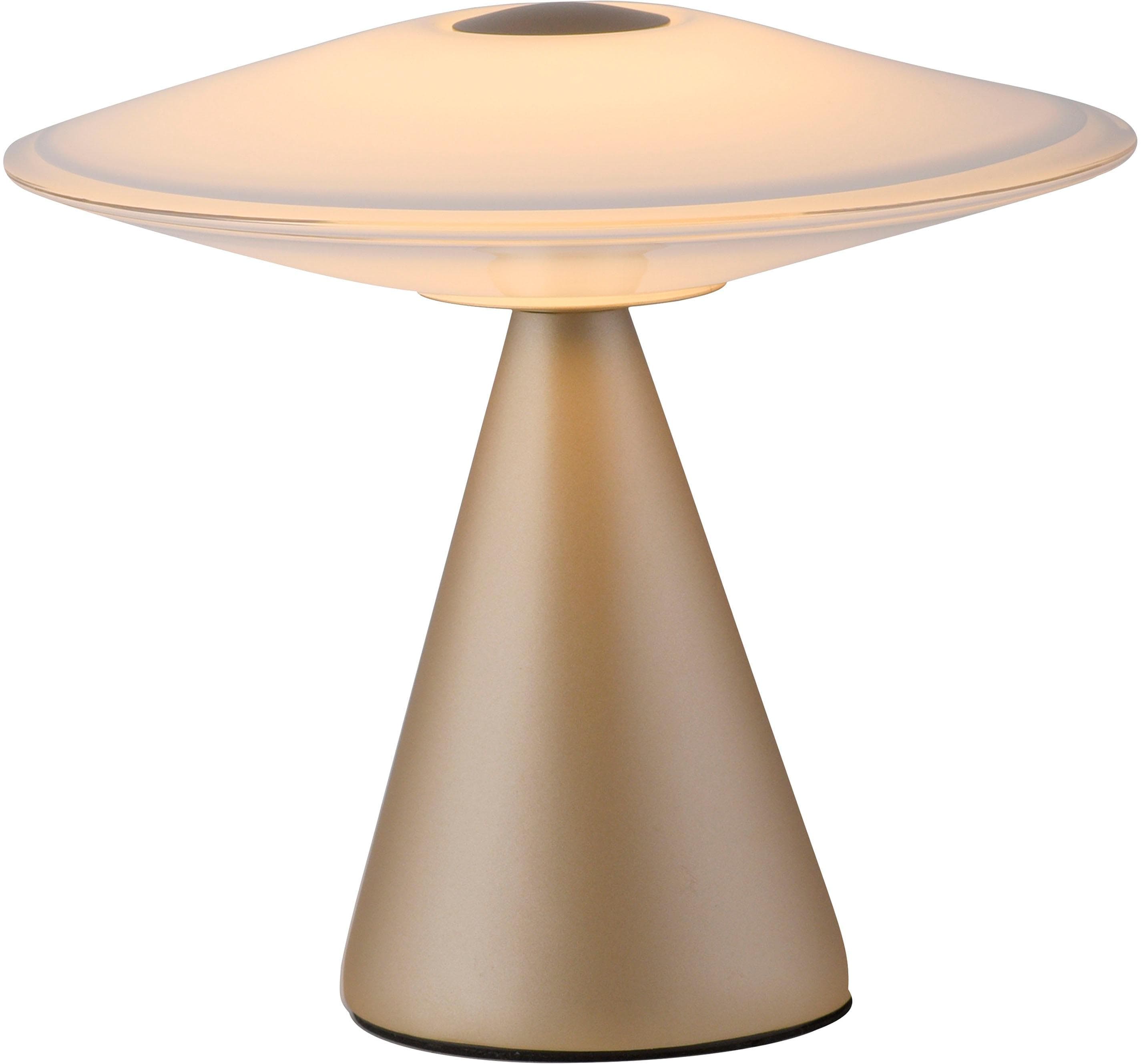 Paul Neuhaus LED-Tischlampe Elipsa, weiß/bronze, dimmbar