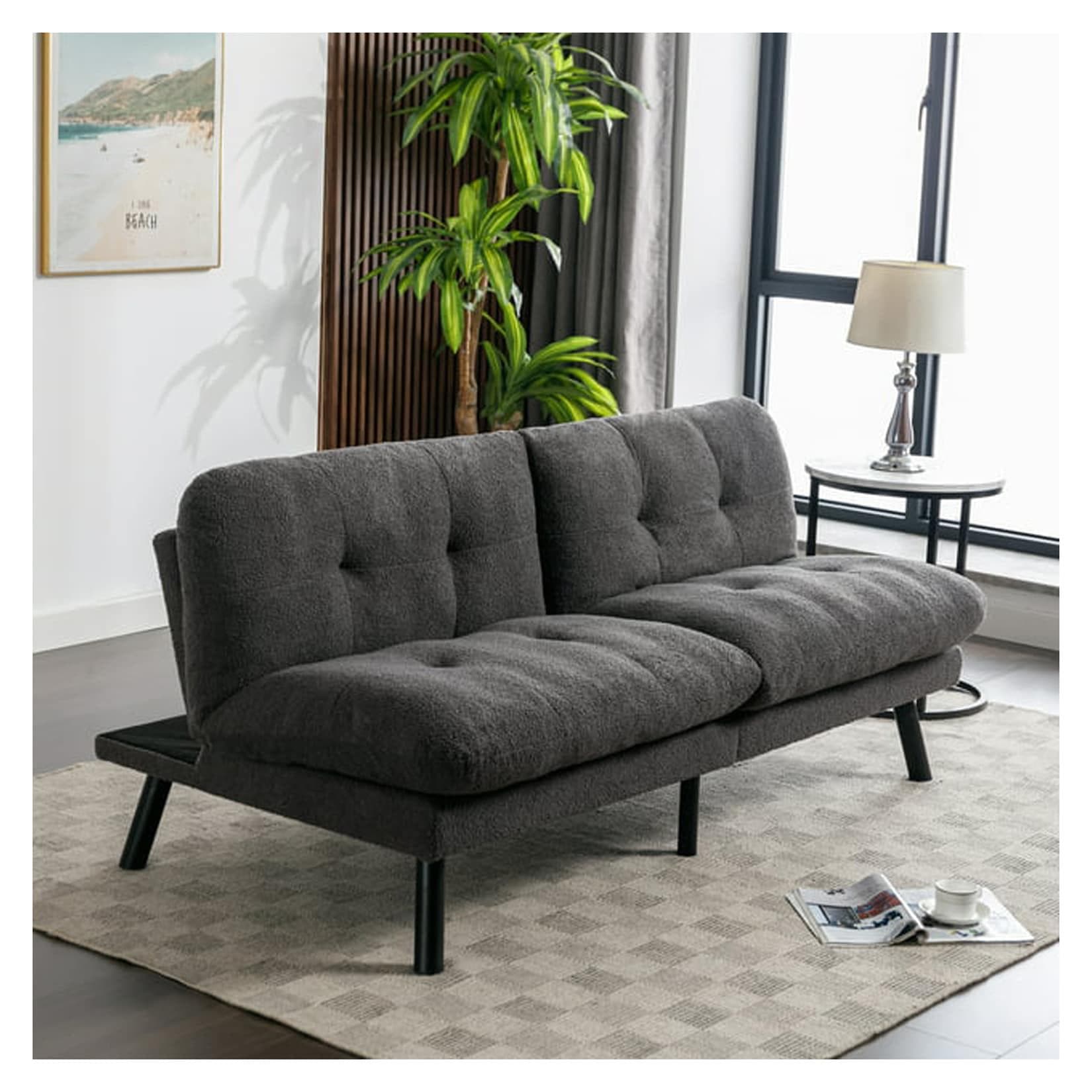 HTI-Living Schlafsofa Emela Grau Funktionscouch Gästebett