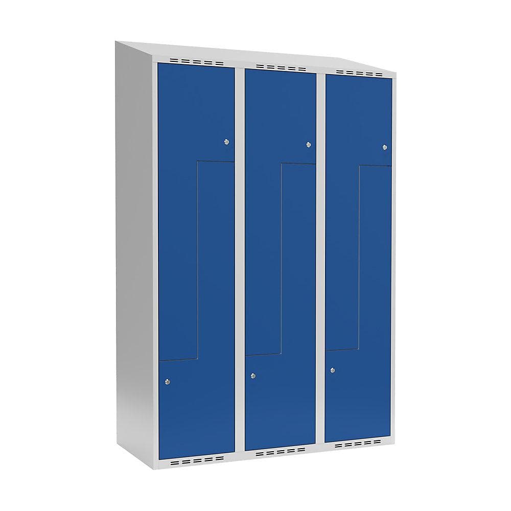 Kaiserkraft Z-Spind Fydor Garderobenschrank lichtgrau/blau