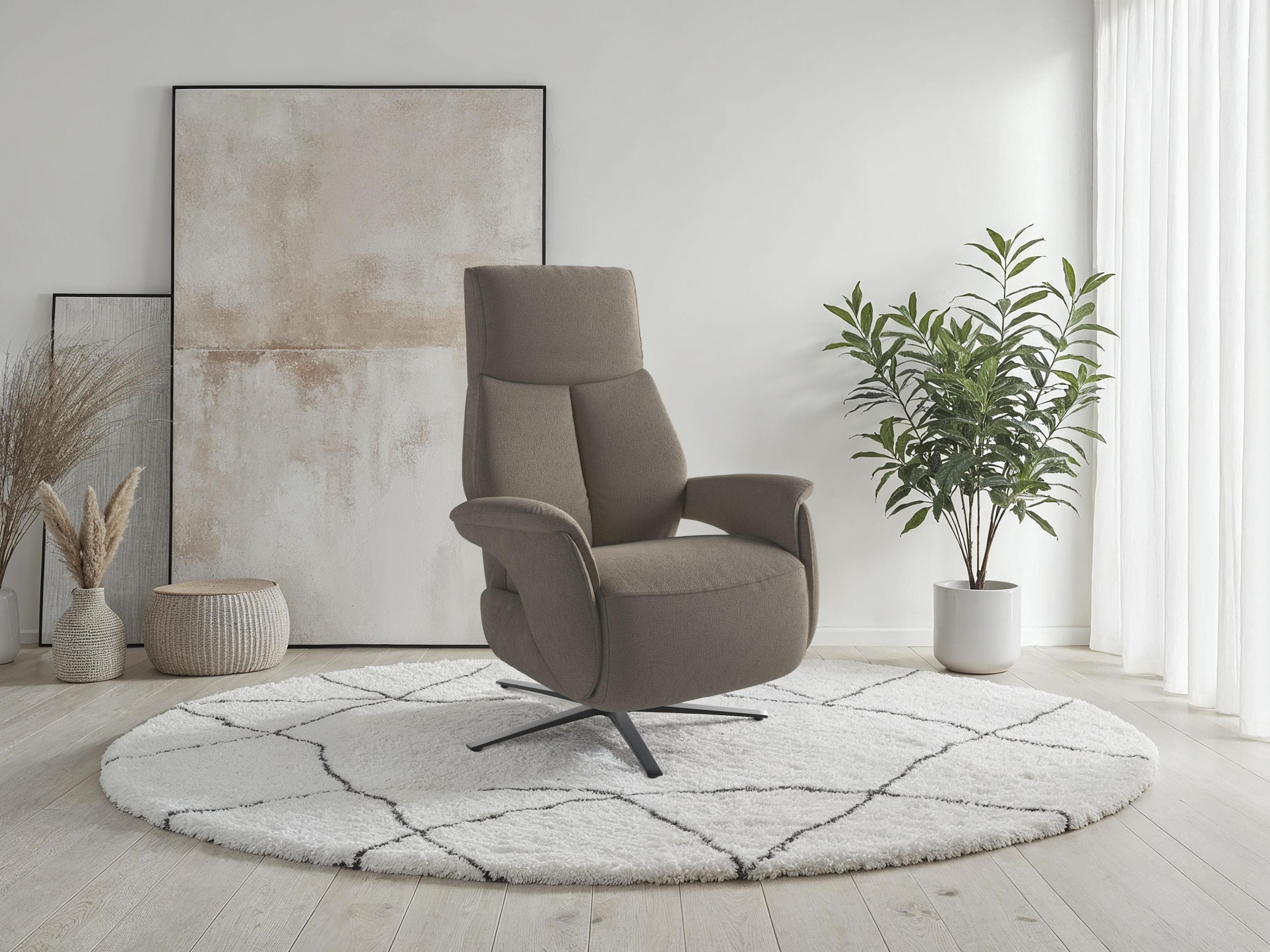 SIT & MORE TV Lazy Sessel Taupe mit Drehfunktion