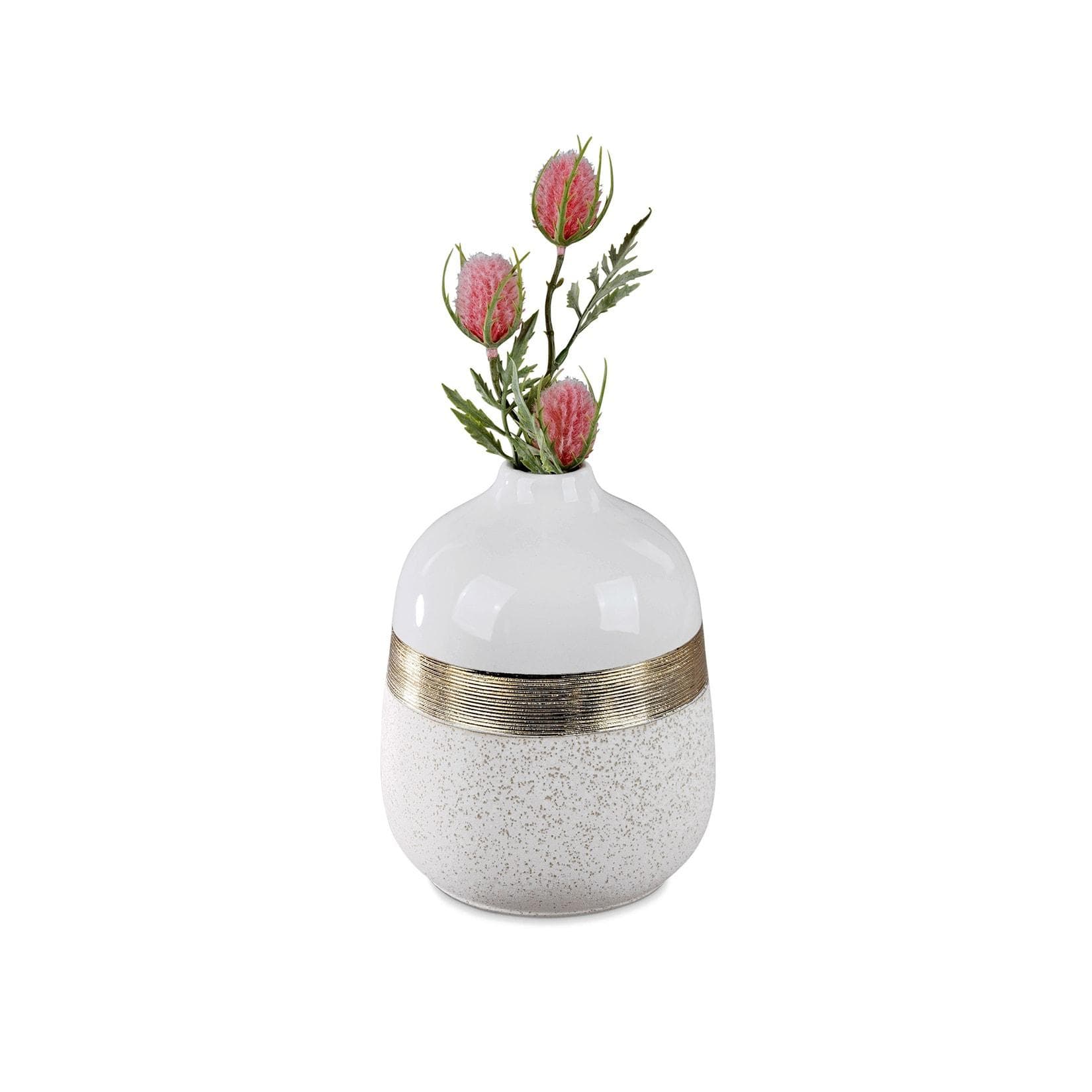 formano Vase 20 Goldband Keramik Weiß-Gold