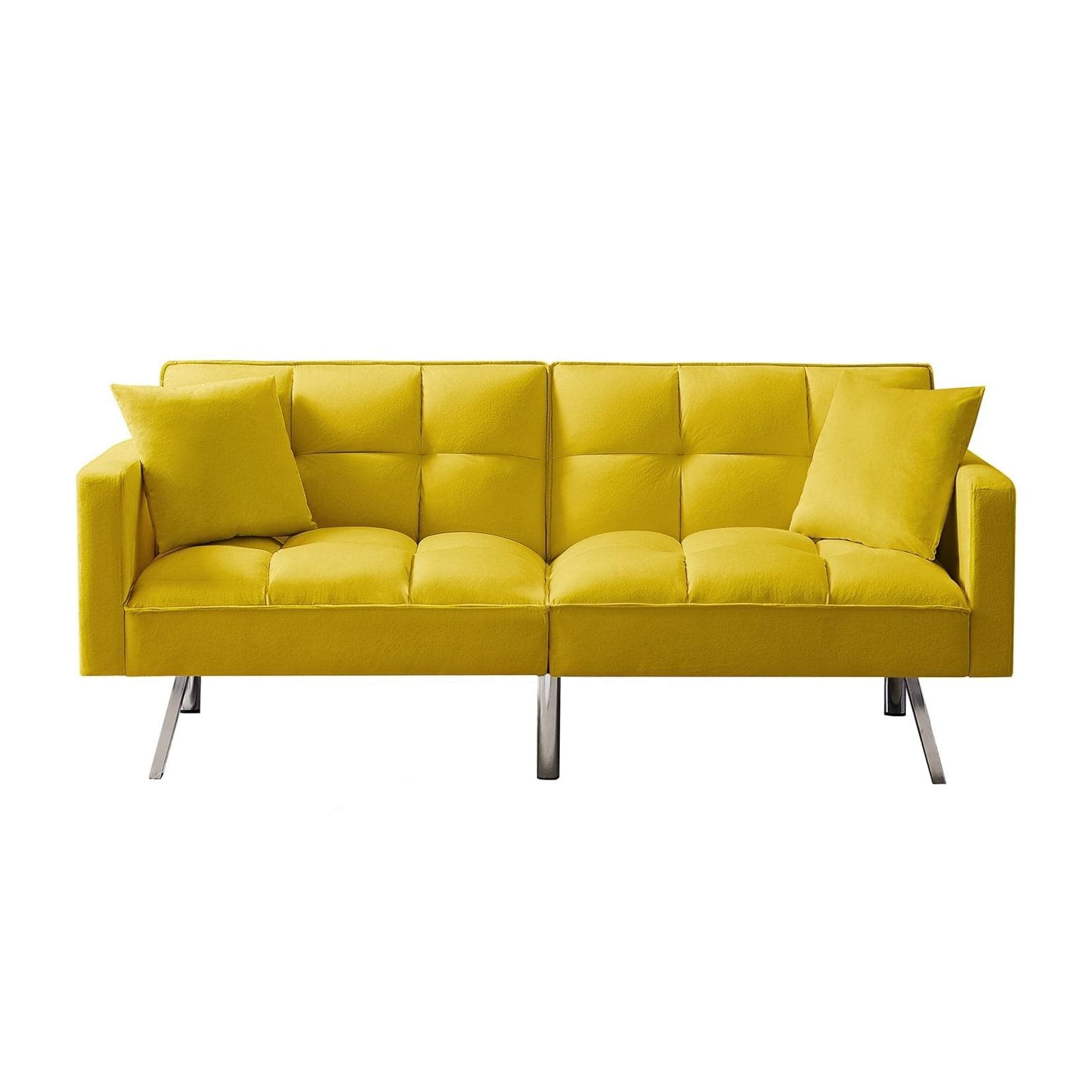 HTI-Living Schlafsofa Brigga - Samtbezug mit Steppung in Grau, Beige, Gelb, Blau