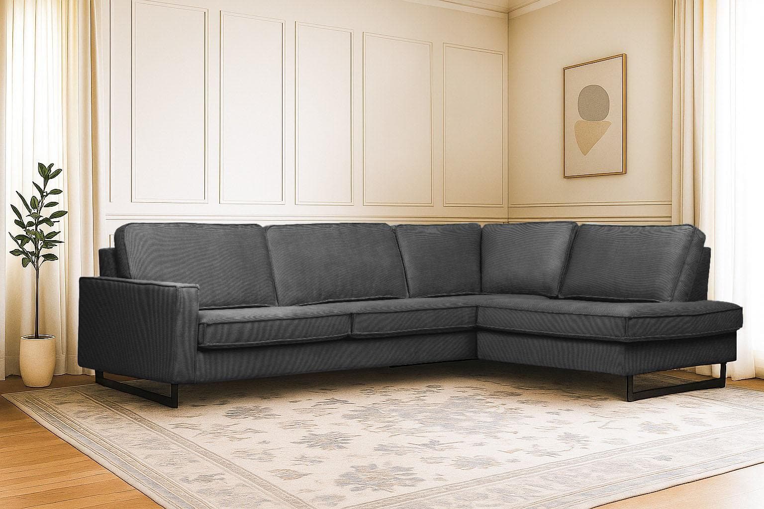 HOME AFFAIRE Ecksofa Pinto Grau Microfaser Lederoptik