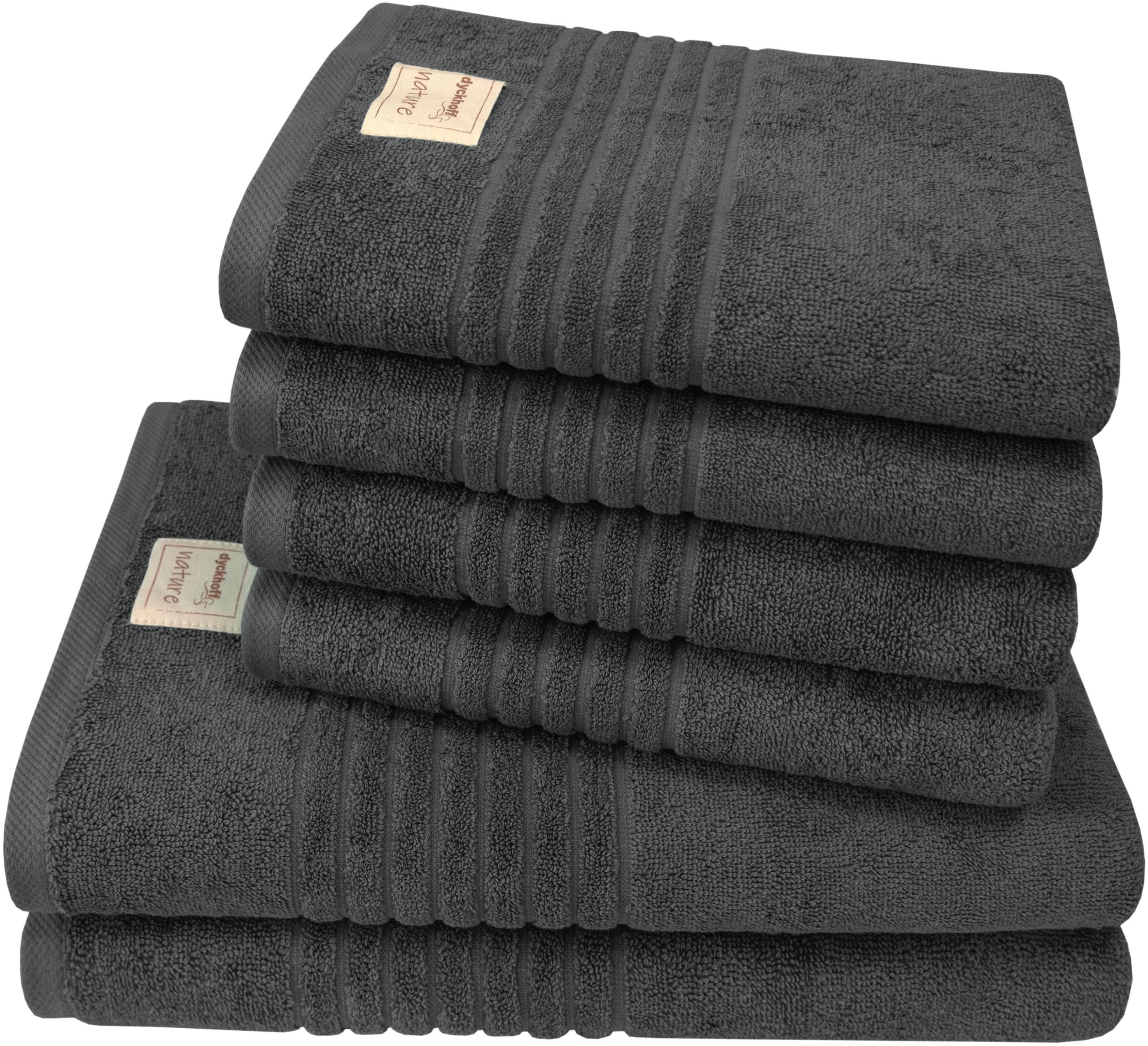 DYCKHOFF Handtuch Set Nature 6-tlg. Anthrazit 100% Baumwolle