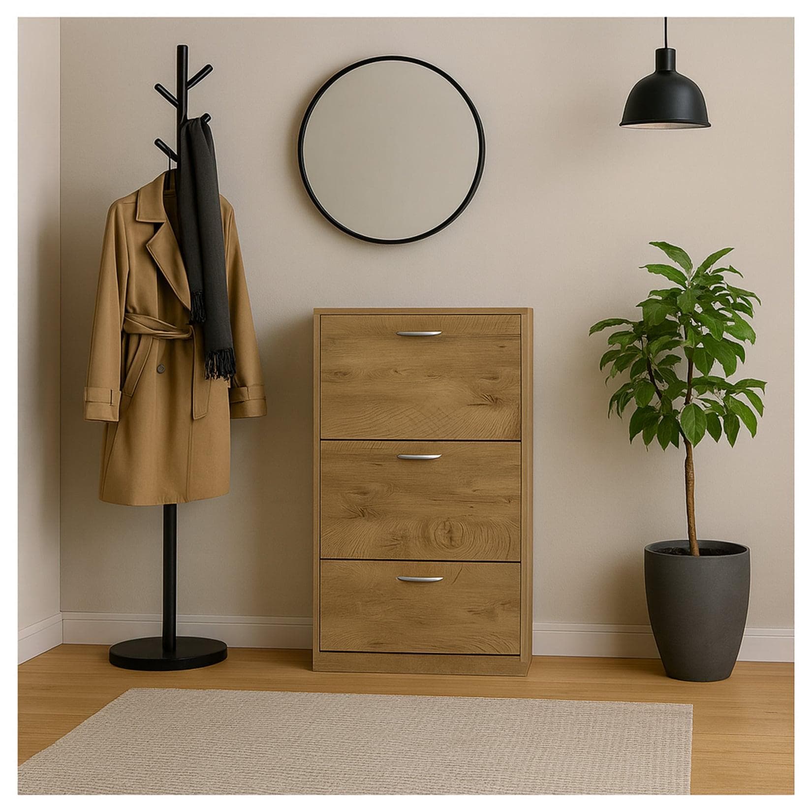 HTI-Living Schuhschrank Thekla Baumscheibe Braun