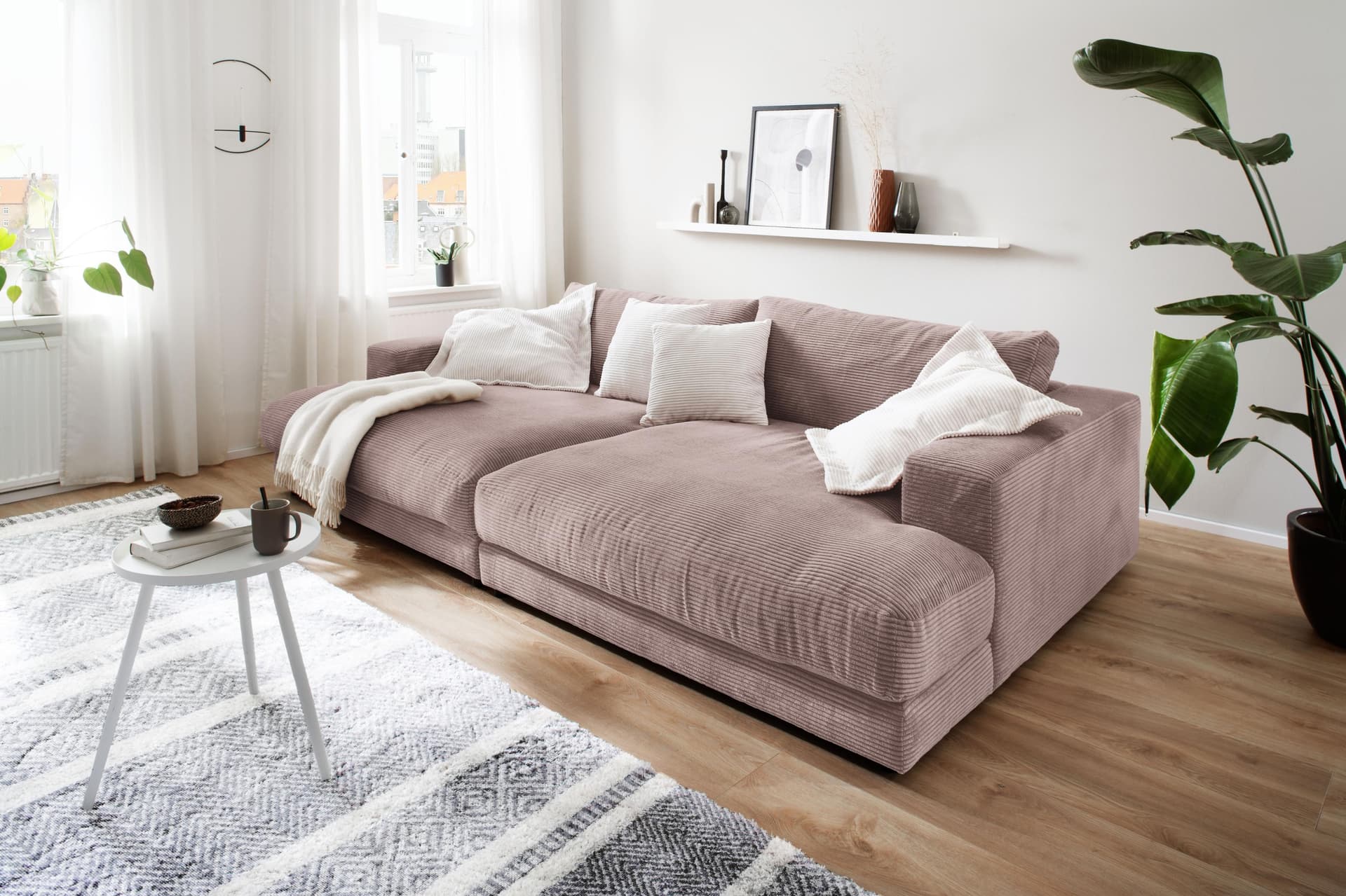 Home Affaire Loungesofa Enisa Rosa Cord