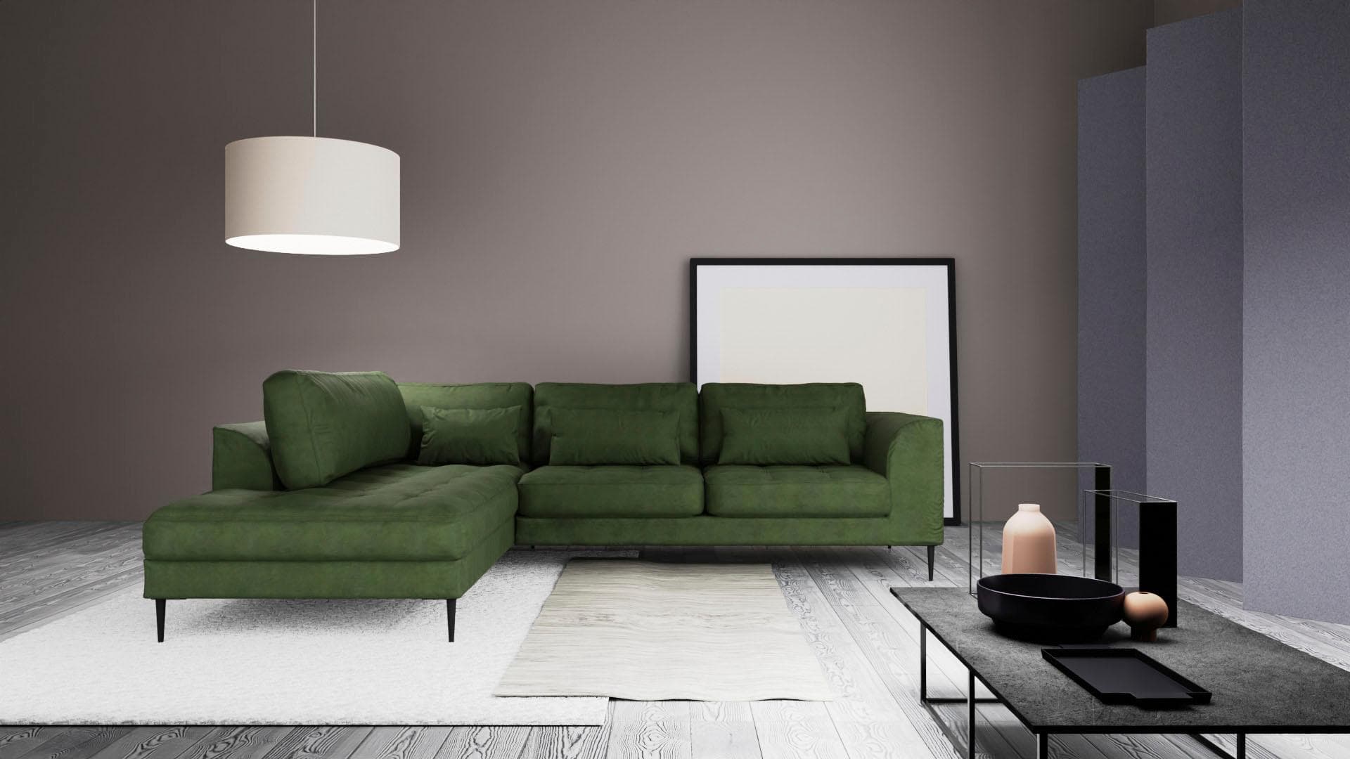 Trendmanufaktur Ecksofa Luzi L-Form mit Schlaffunktion und Bettkasten