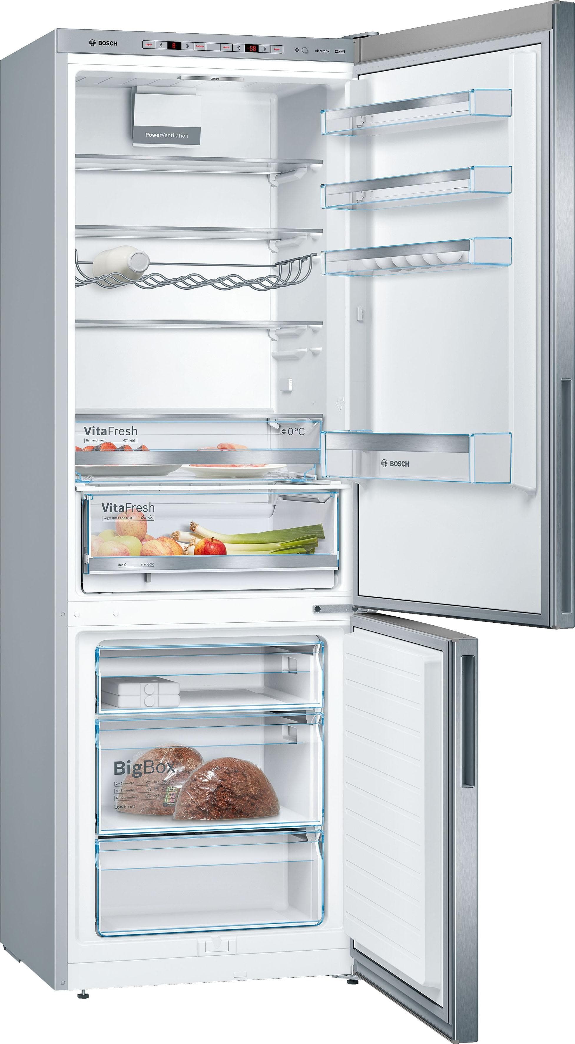 BOSCH Kühl-/Gefrierkombination KGE49AWCA Silber VitaFresh