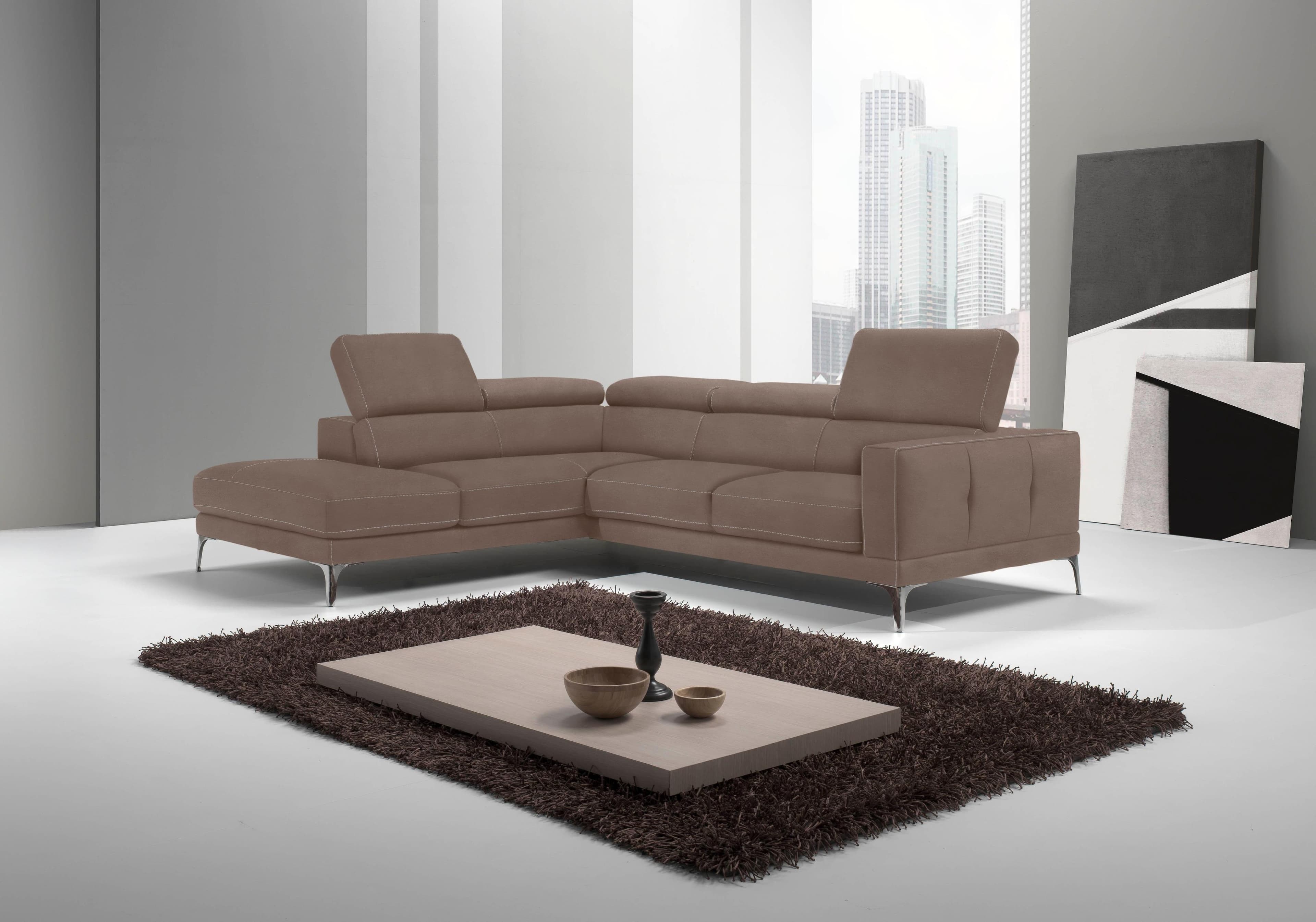Egoitaliano Ecksofa Claudie Designsofa Luxus-Microfaser Rindsleder