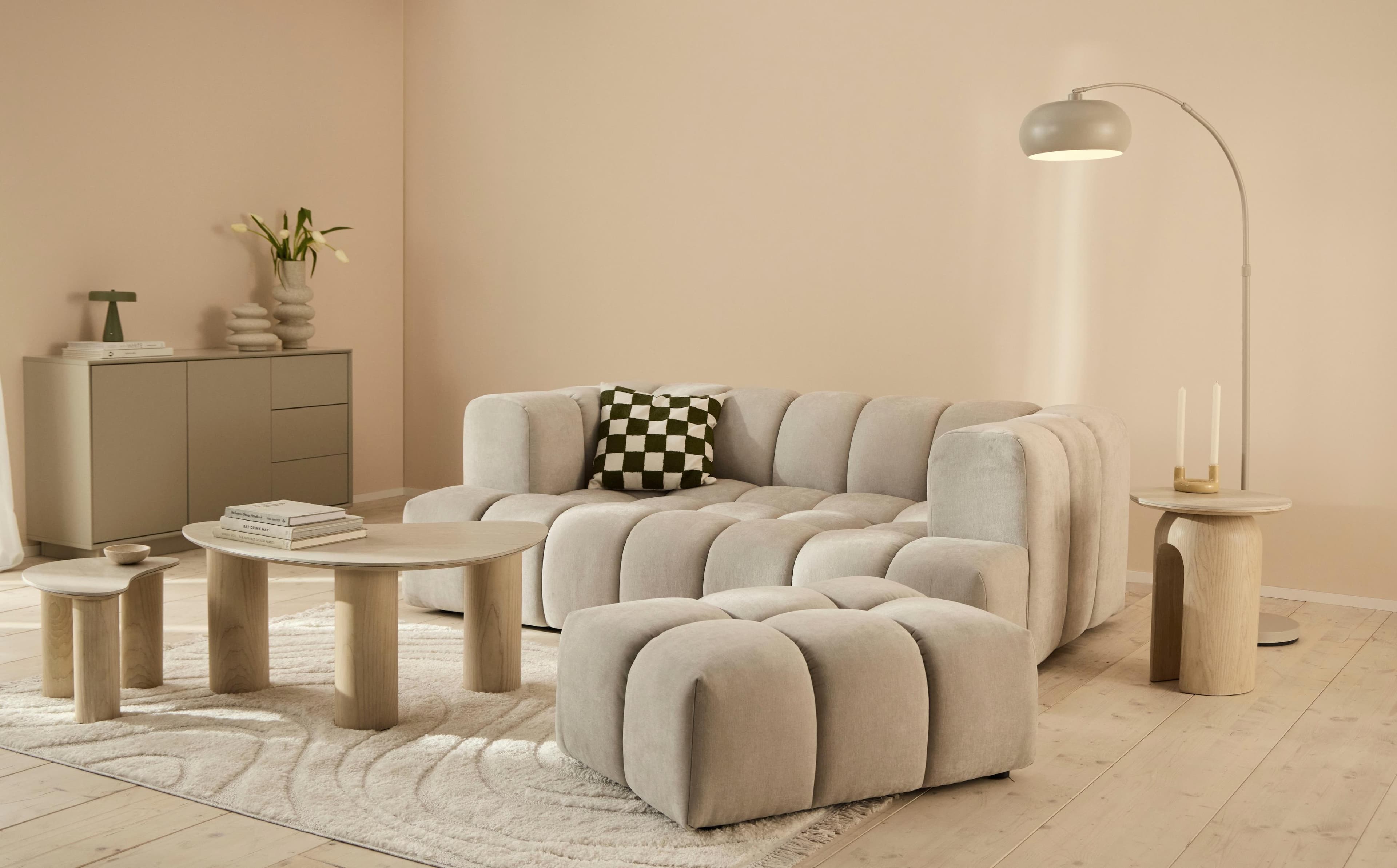 Big-Sofa XL BOUBELLE beige 246 cm HOMSY by Ana Johnson