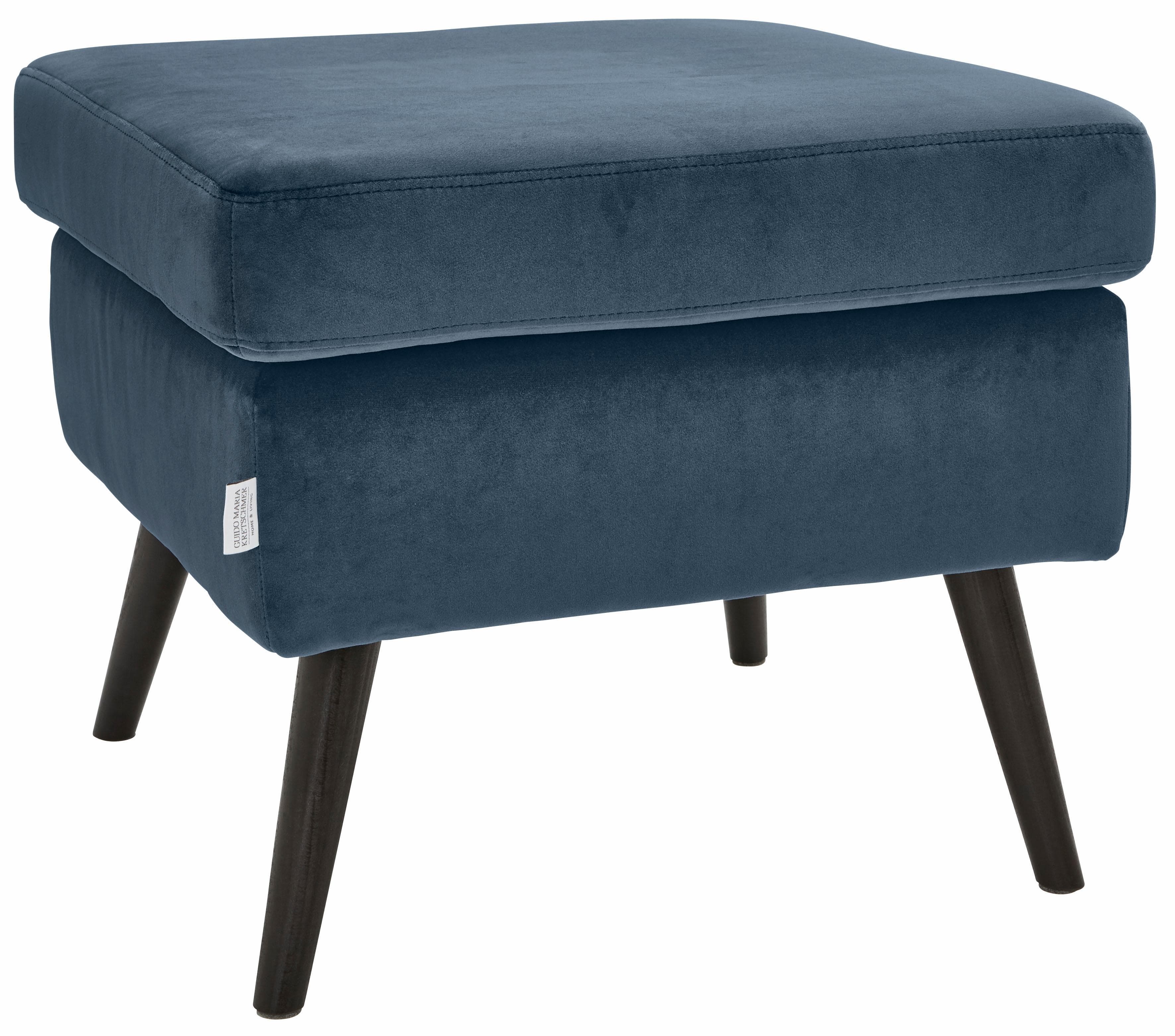 Home Affaire Hocker Salla Blau Samtoptik Massivholz