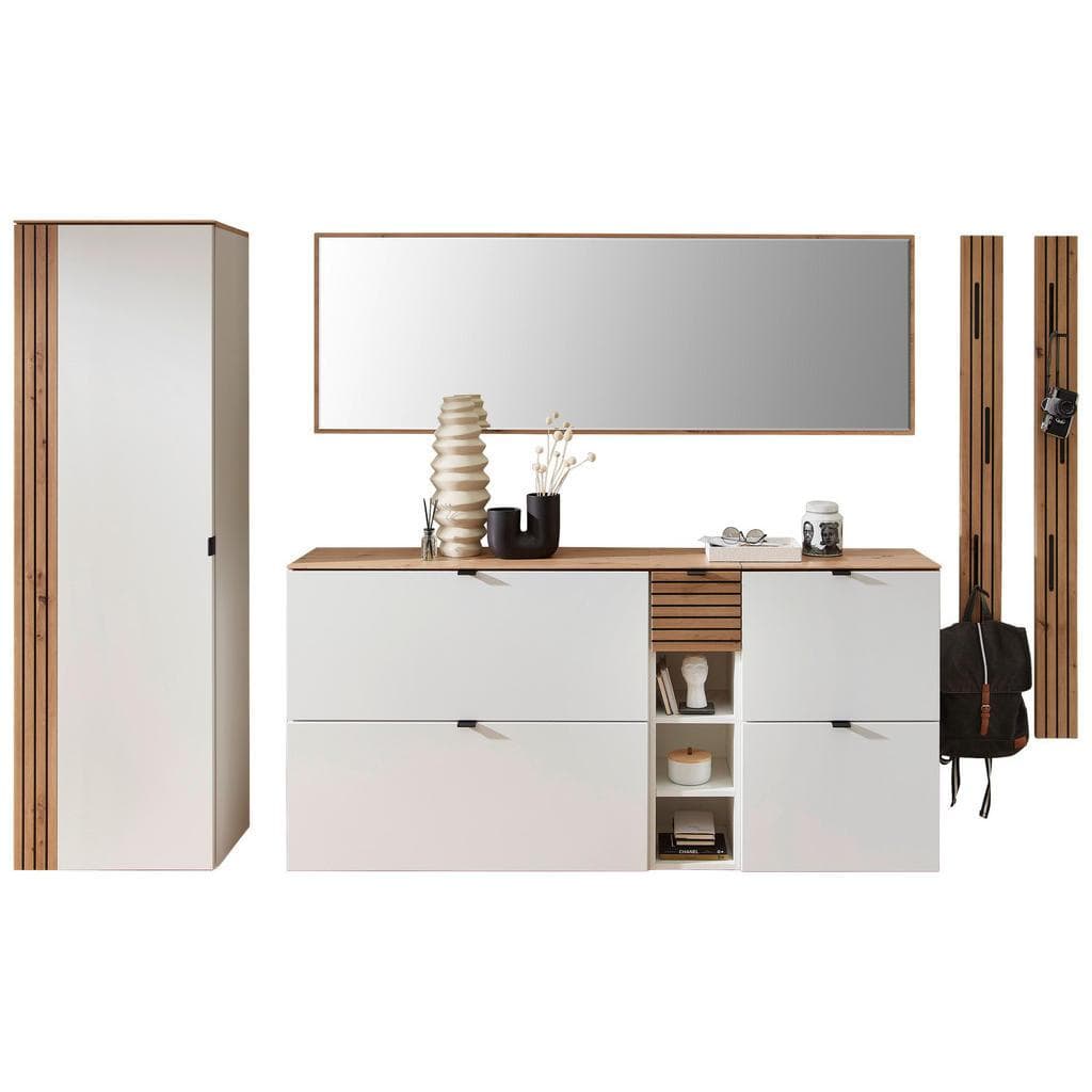 Voleo Garderobe 7-teilig Weiß Eiche Artisan Modern