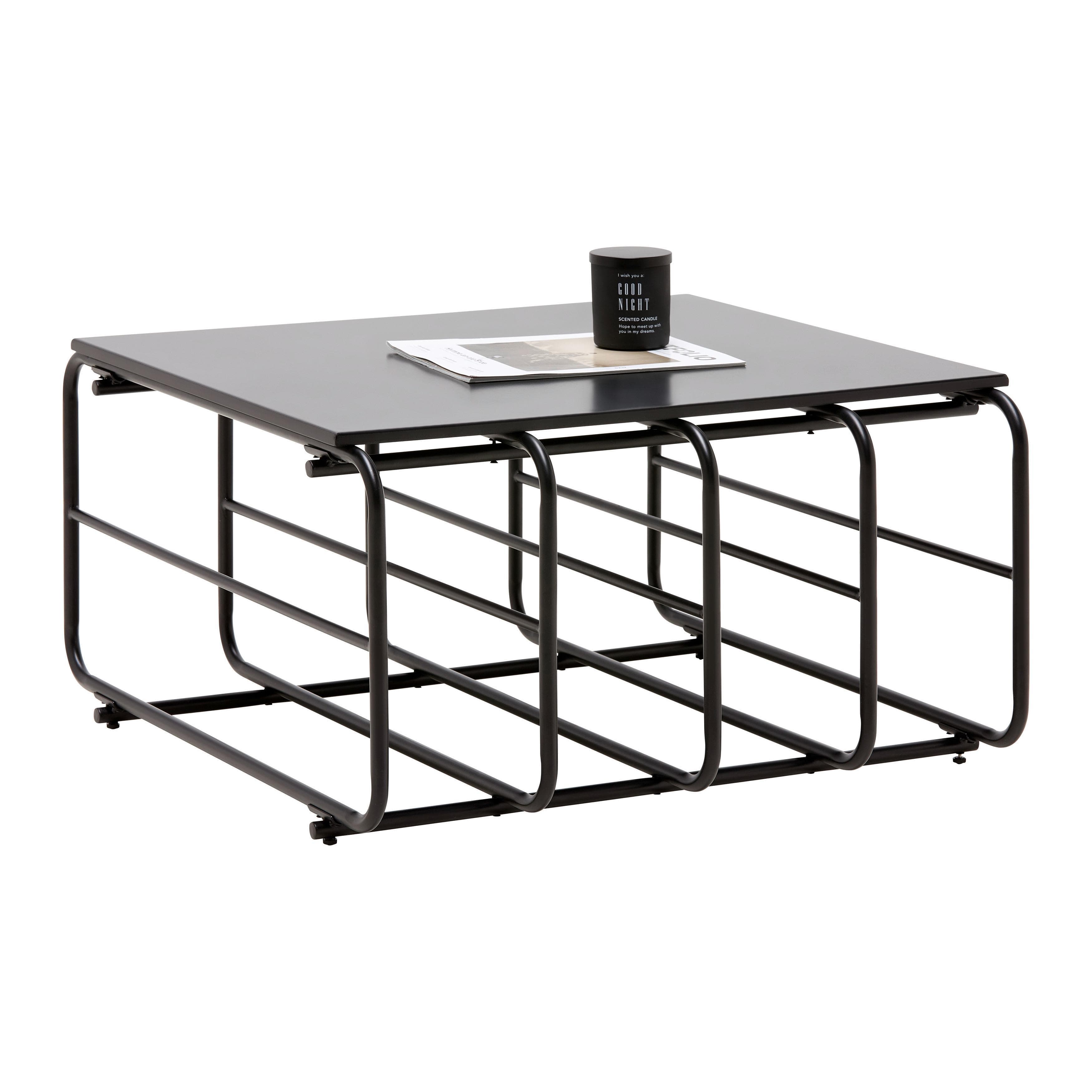 Couchtisch Pipe Schwarz Metall Industrial Design