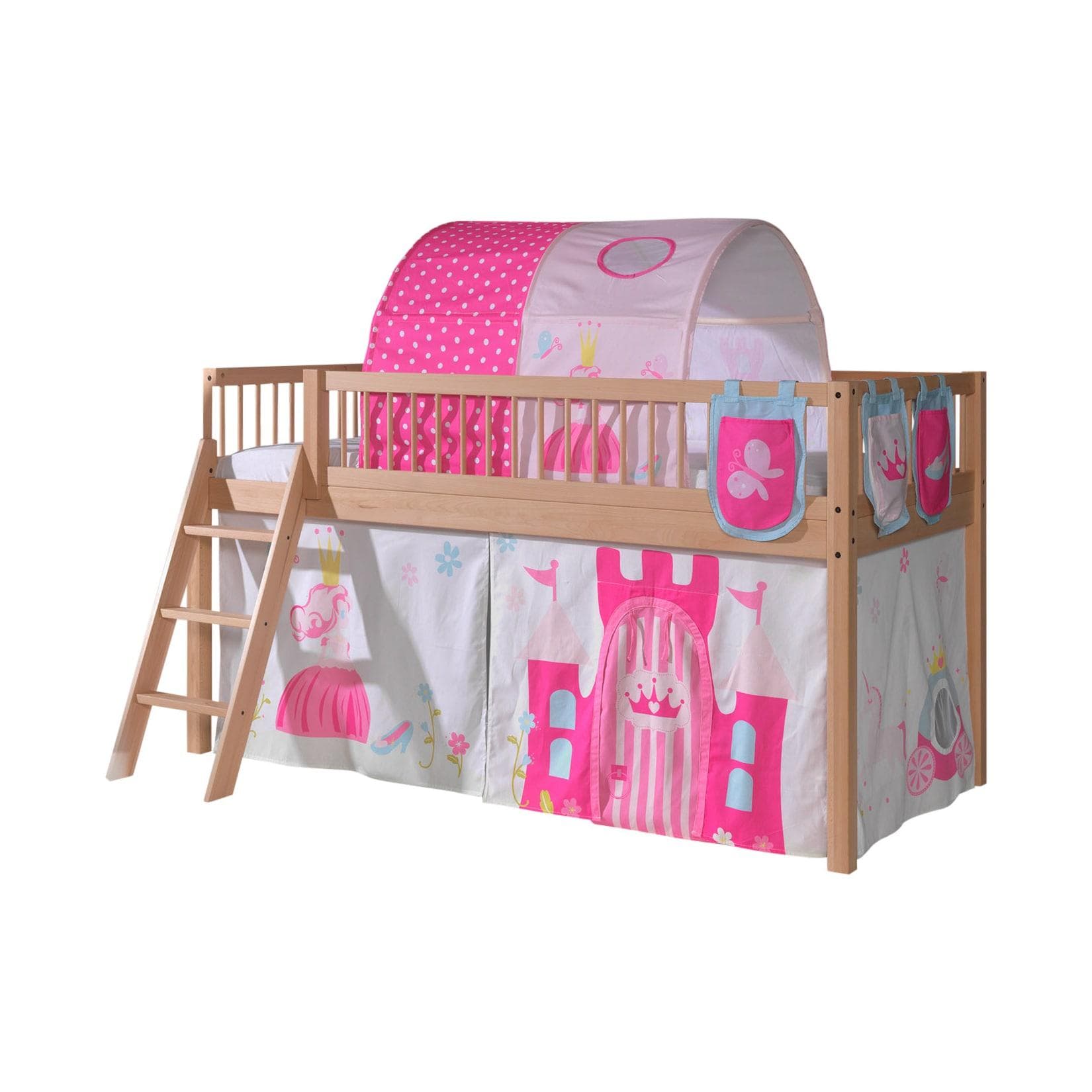 VIPACK Spielbett Forrest Buche massiv mit Absturzschutz