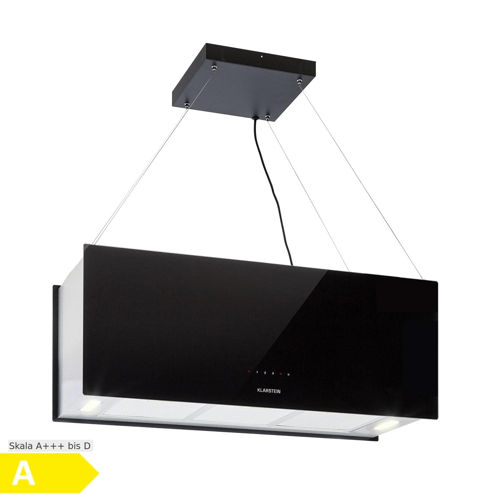 Klarstein Kronleuchter XL Inselabzugshaube 90cm LED Touch Schwarz