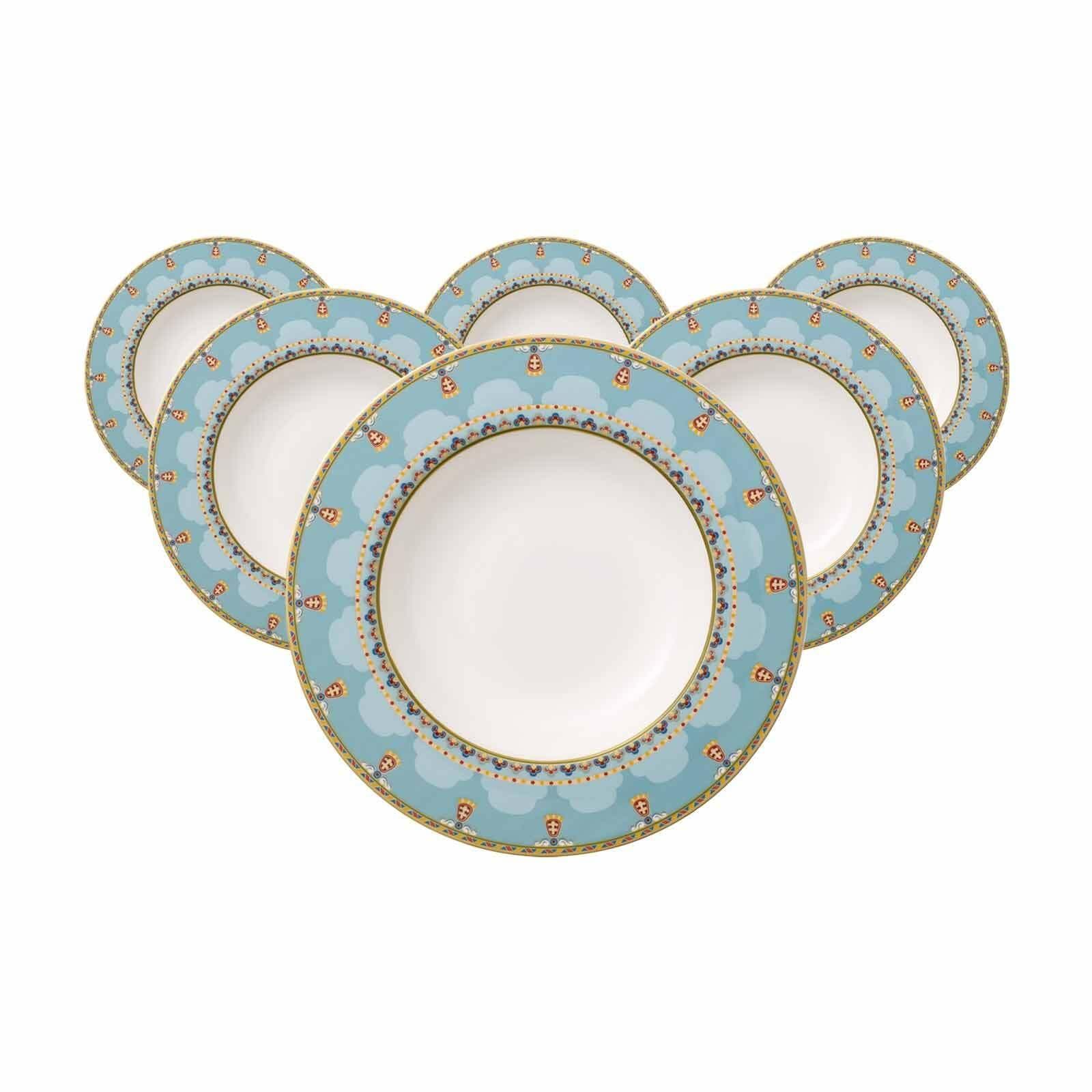 Villeroy & Boch Suppenteller Samarkand Aquamarin 6er Set Bunt
