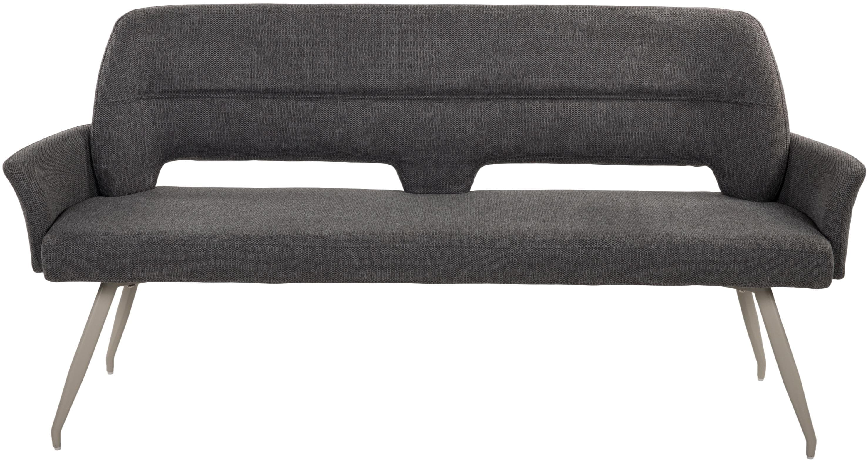Bank DUO COLLECTION Maila Anthrazit Cashmere mit Armlehnen