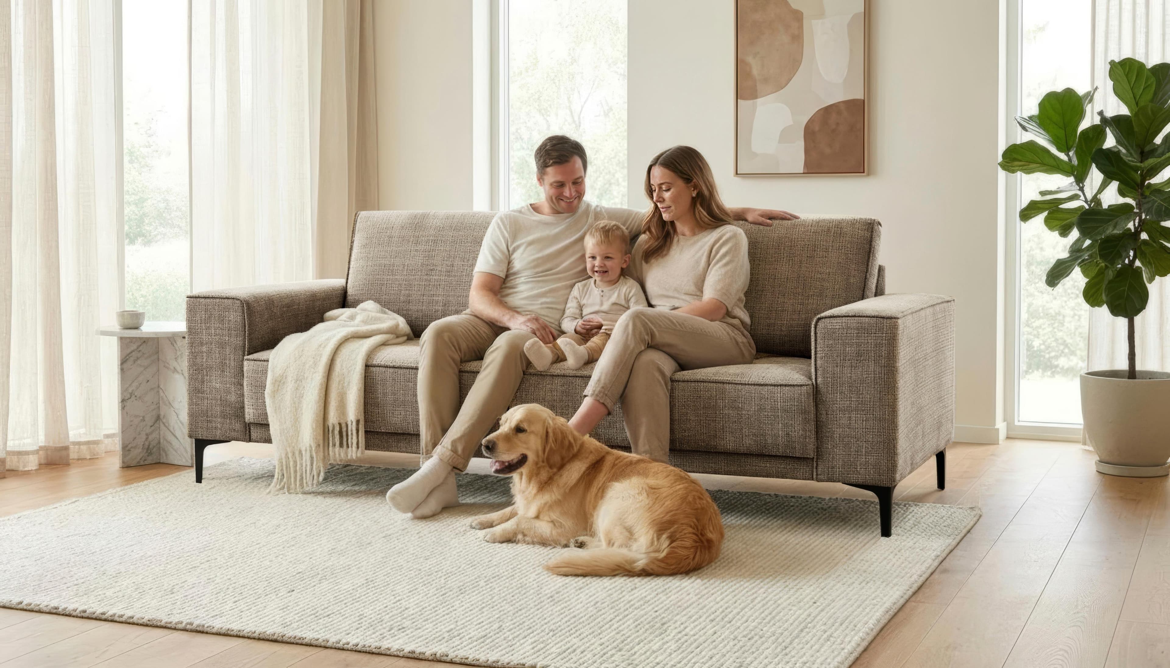 OTTO HOME OLAND 3-Sitzer Sofa Skandi-Design Beige Taupe
