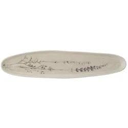 Bloomingville Bea Servierplatte Natur Steingut Blumenmuster