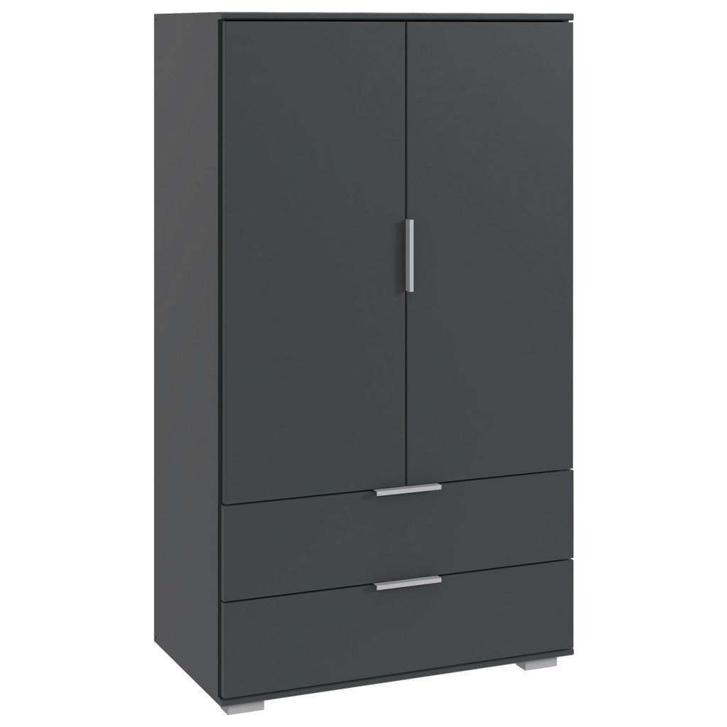 Carryhome Highboard Graphit Holzwerkstoff 2 Fächer 2 Schubladen