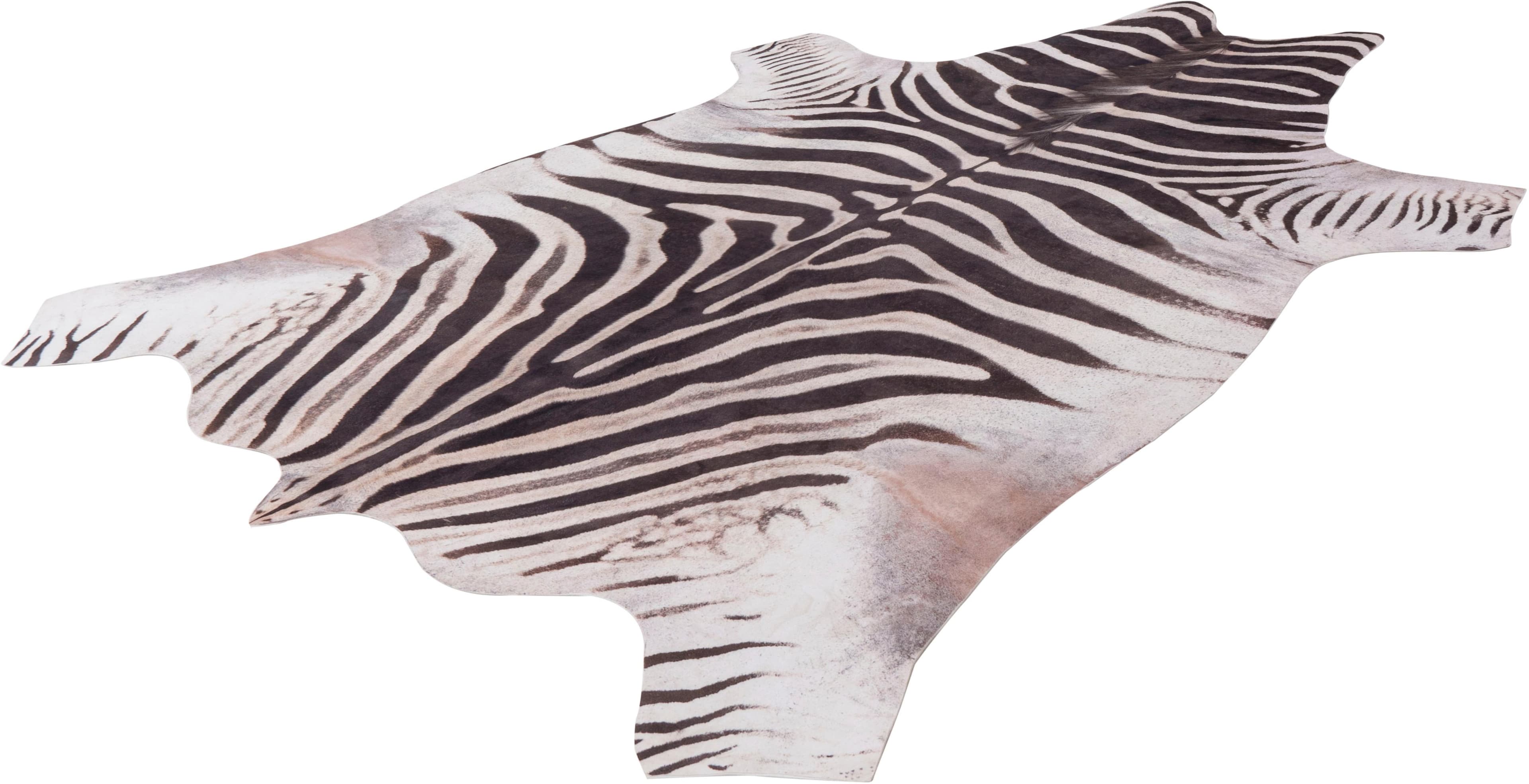 Obsession Rinderfell My Toledo Fellteppich Zebra-Optik Schwarz-Weiß 155x190 cm