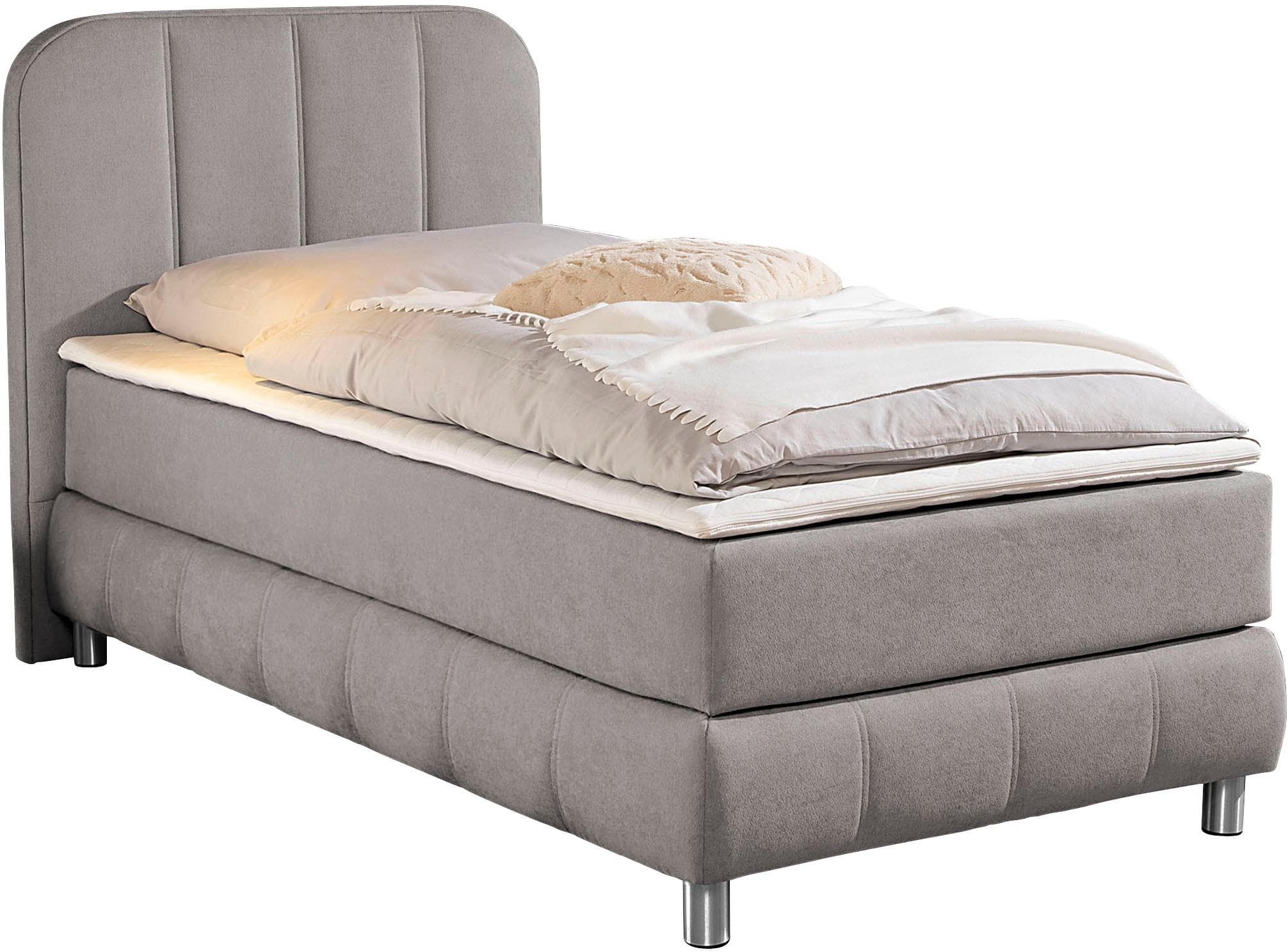 Home Affaire Boxbett grau mit Federkernmatratze und Topper