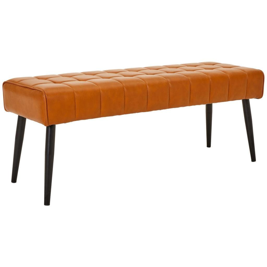 Xora Sitzbank Schwarz Cognac Metall Textil Esszimmer