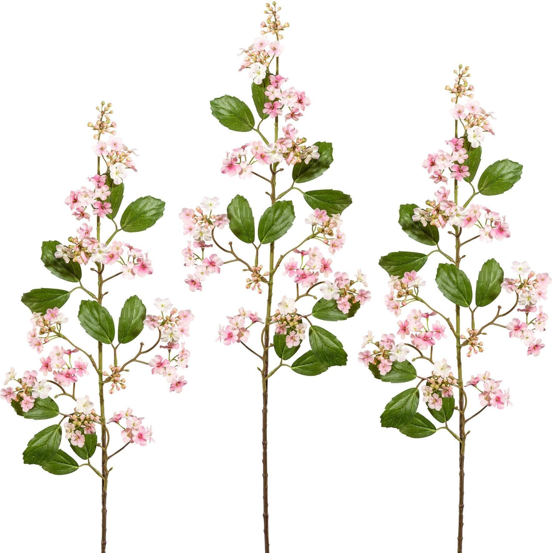 Creativ Green Kunstblume 3er Set Rosa Kunststoff Polyester