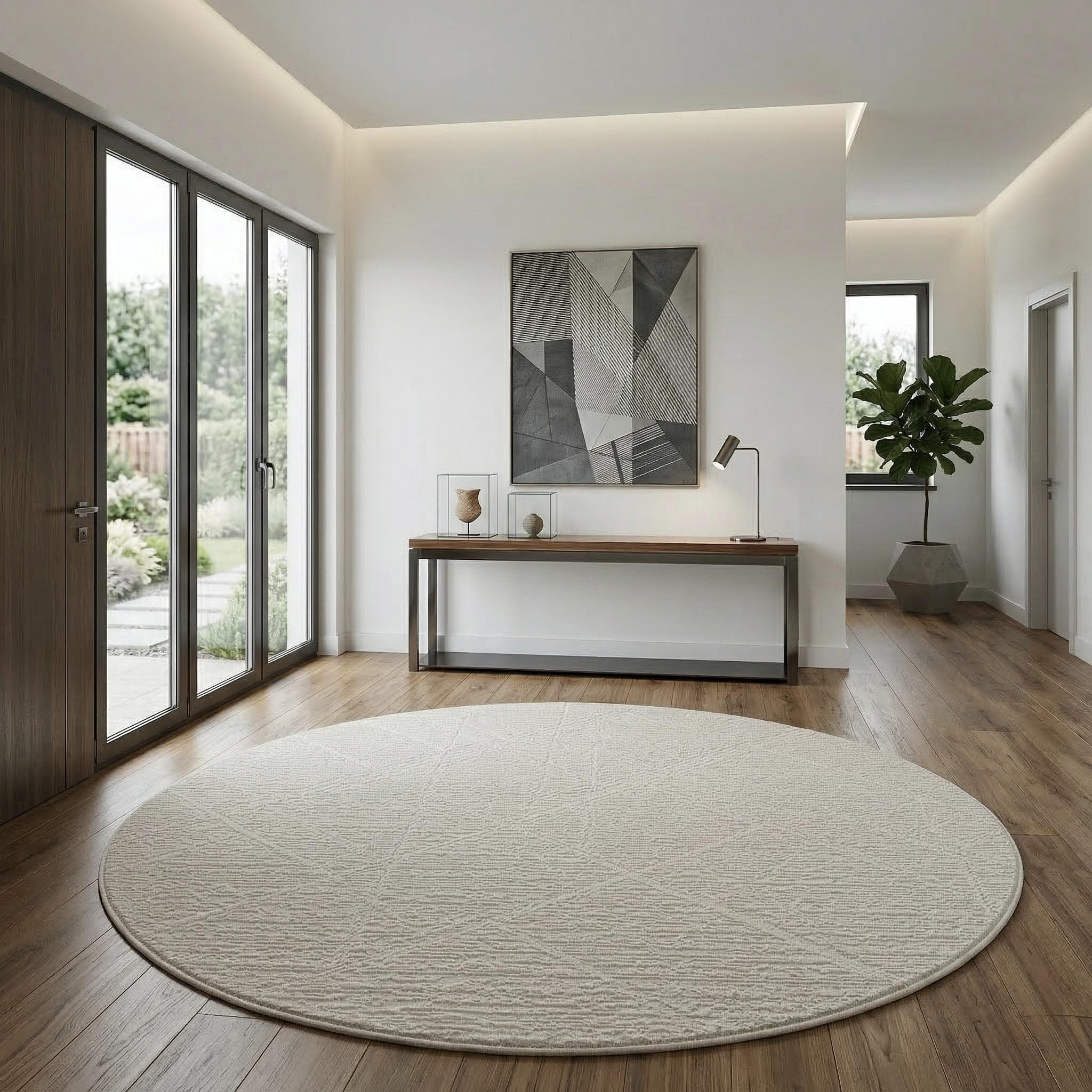 Teppich SEHRAZAT Moda 1200 Creme Rund