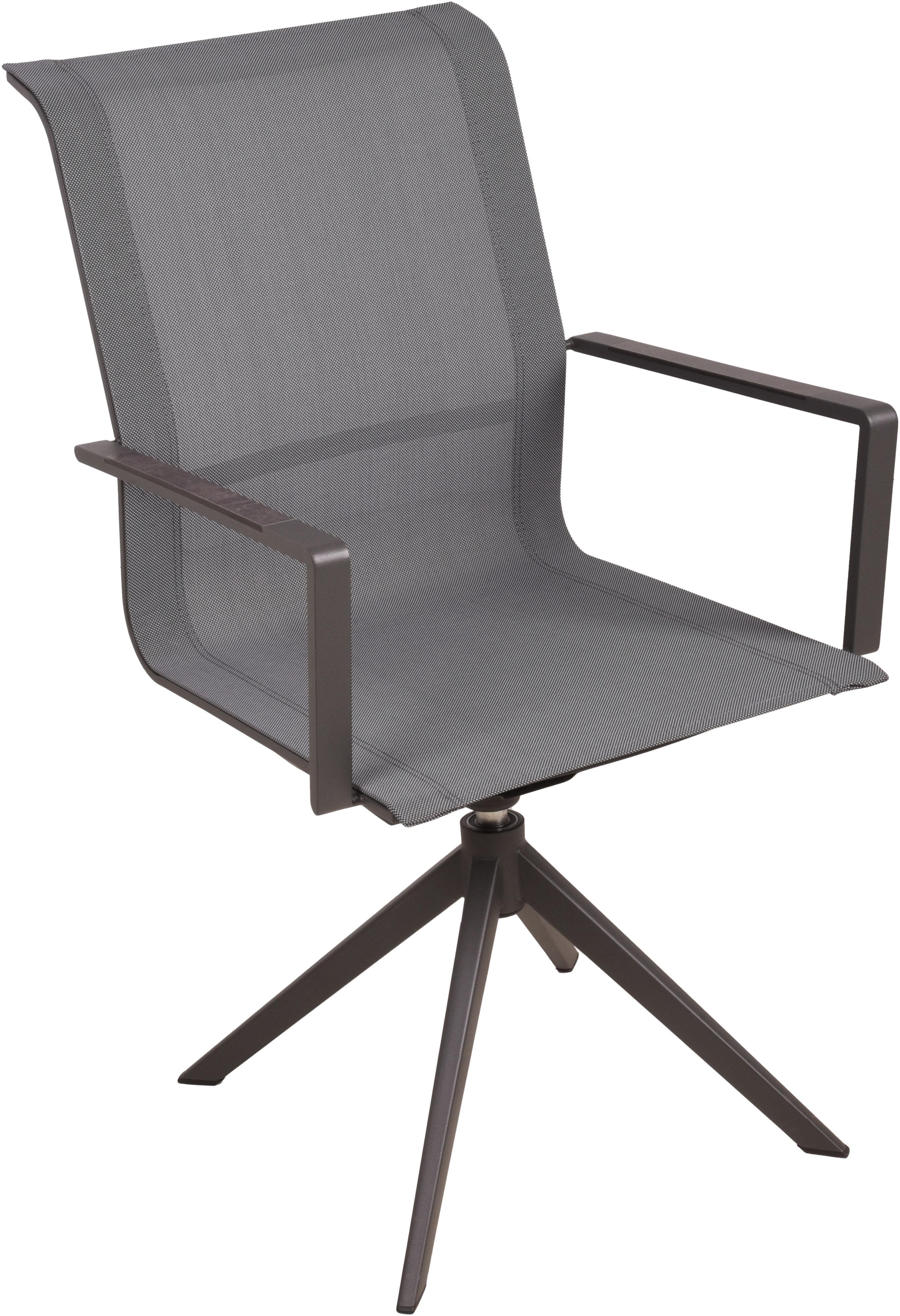 Garden Pleasure Drehstuhl ADRIA Anthrazit/Dunkelgrau mit Armlehnen